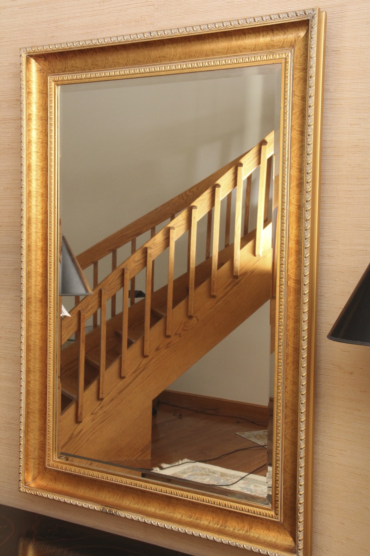 Grand Beveled Mirror in Gilded Frame