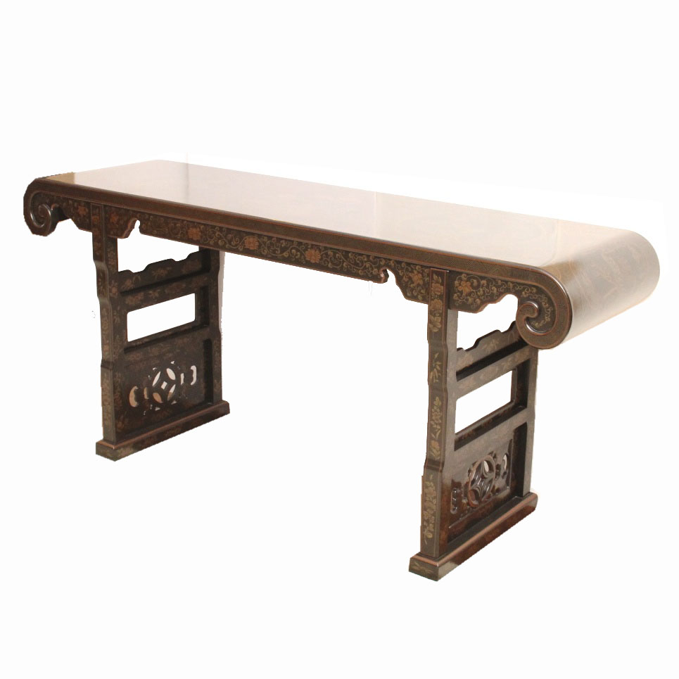 Chinoiserie Alter, Asian Hall or Sofa Table by Drexel Heritage