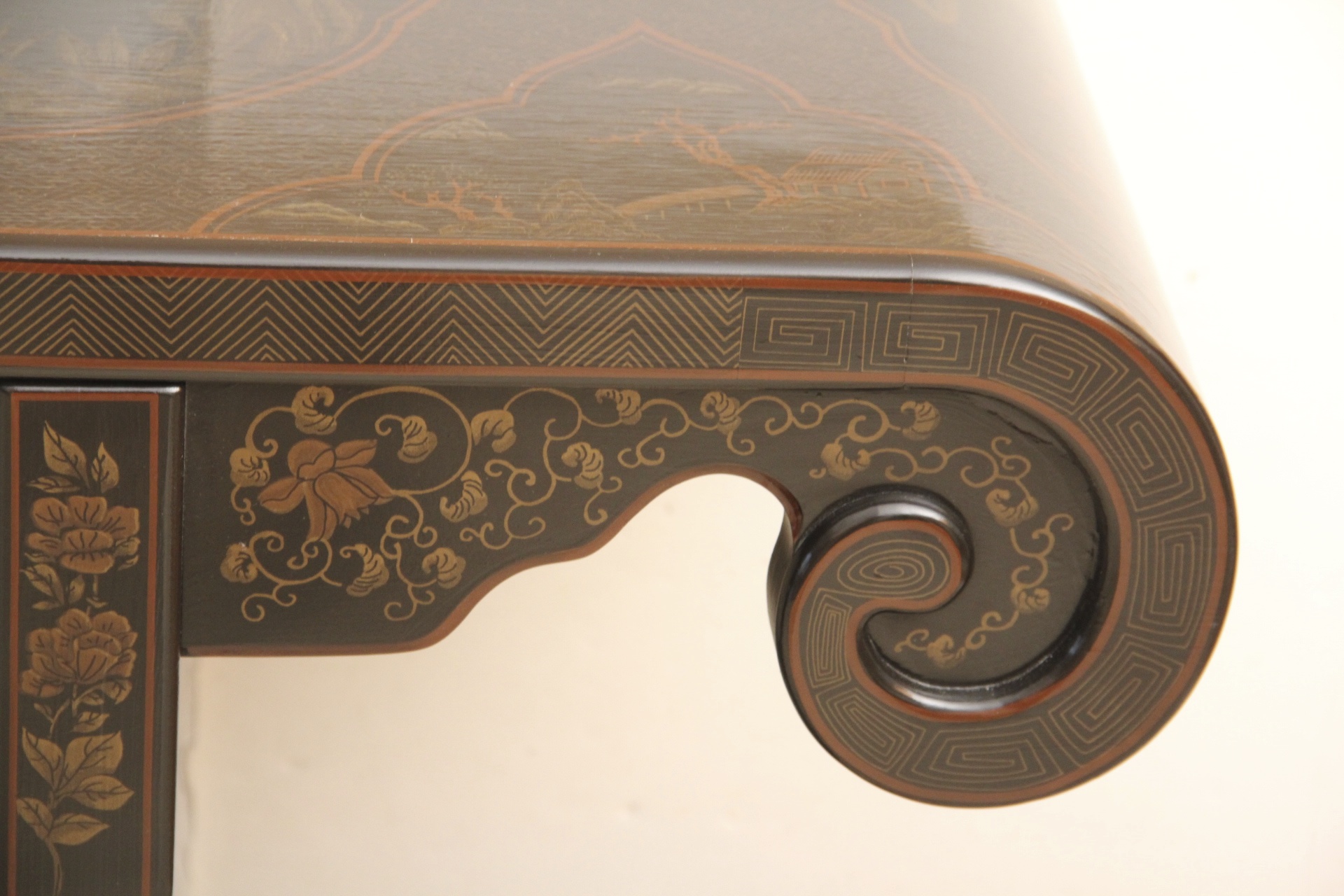 Chinoiserie Alter, Asian Hall or Sofa Table by Drexel Heritage