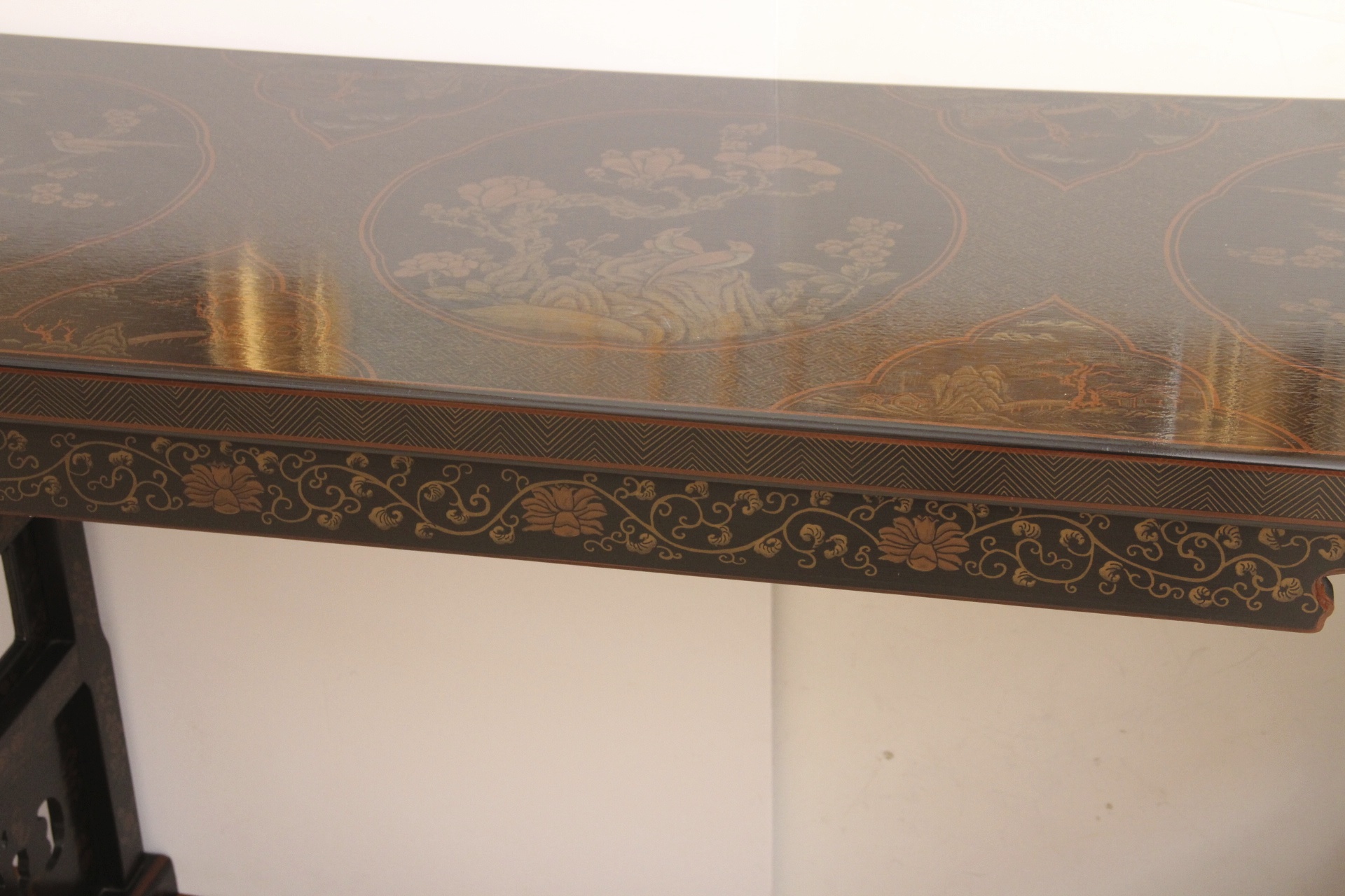 Chinoiserie Alter, Asian Hall or Sofa Table by Drexel Heritage