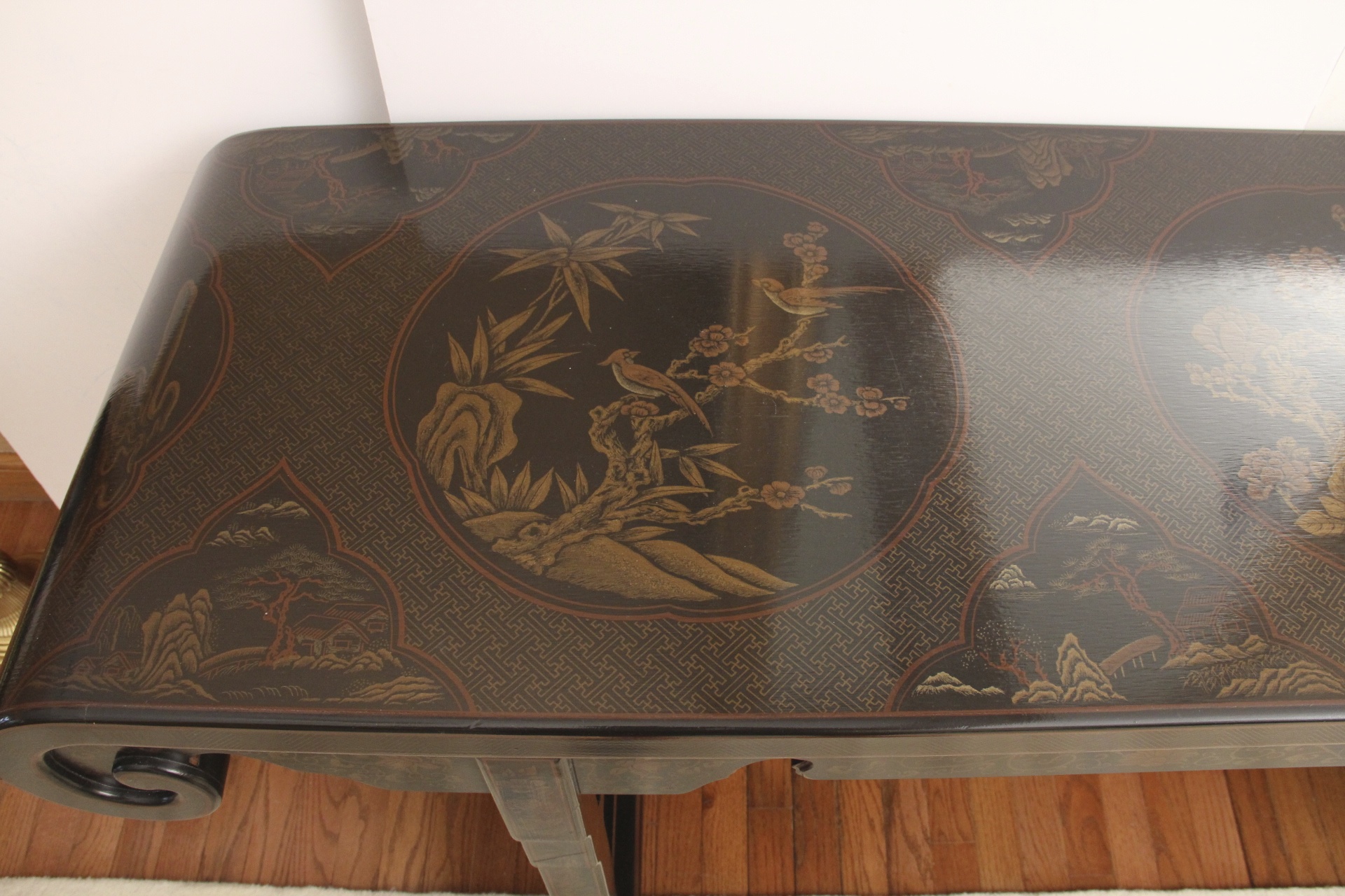 Chinoiserie Alter, Asian Hall or Sofa Table by Drexel Heritage
