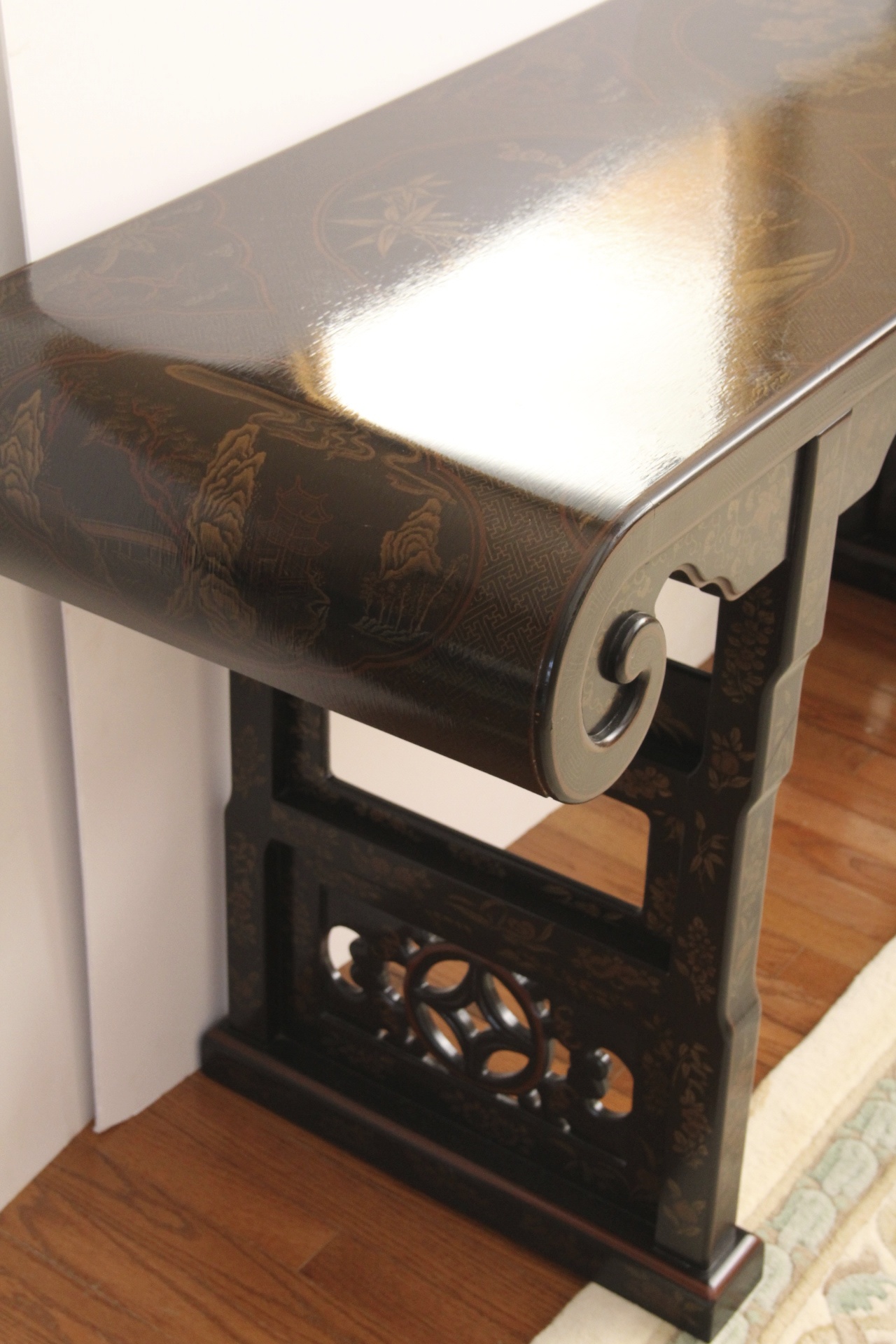 Chinoiserie Alter, Asian Hall or Sofa Table by Drexel Heritage