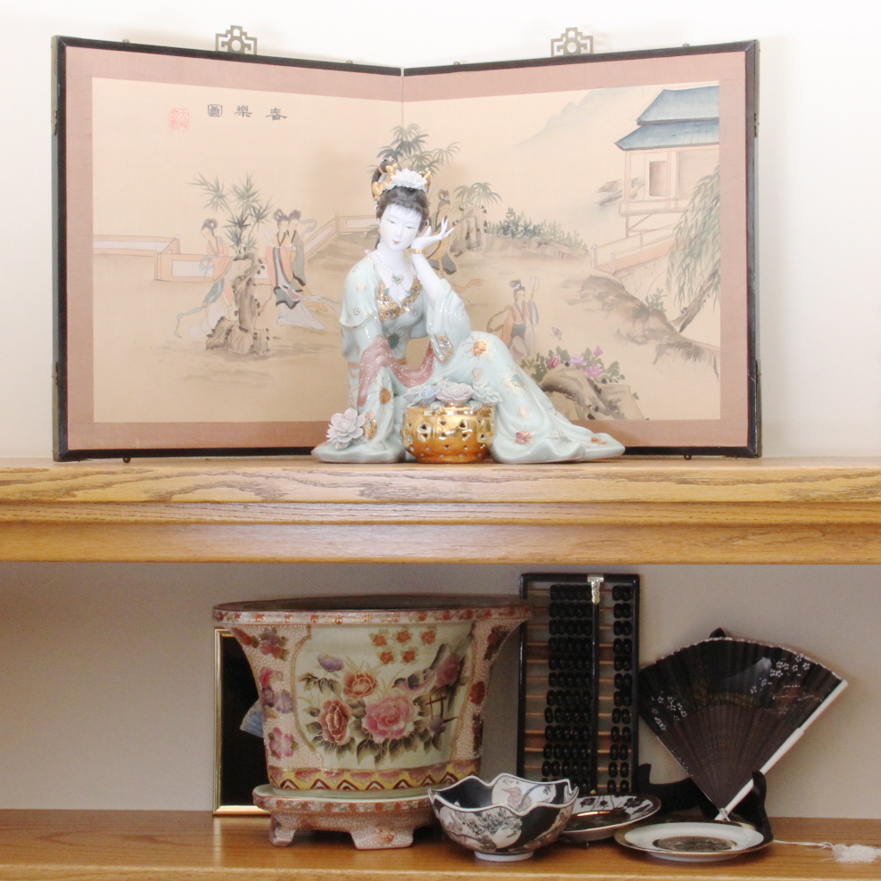 Hand Painted Silk Screen and Asian Decor