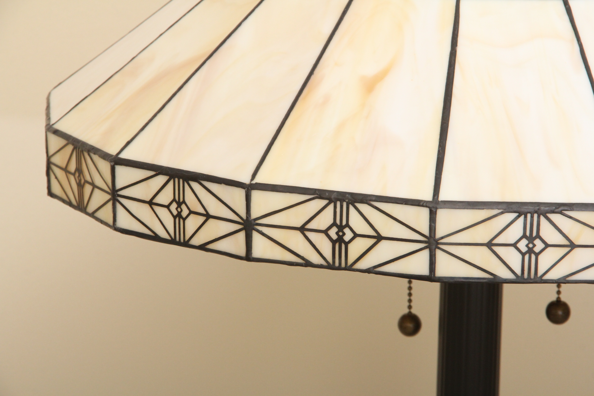 Arts and Crafts Influenced Leaded Glass Floor Lamp