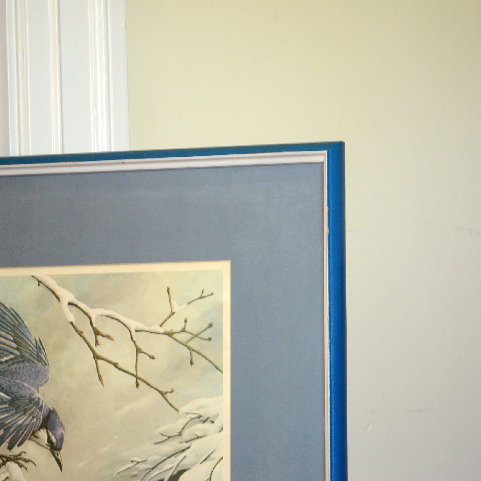 Framed Basil Ede Lithograph "Blue Jays in Winter"