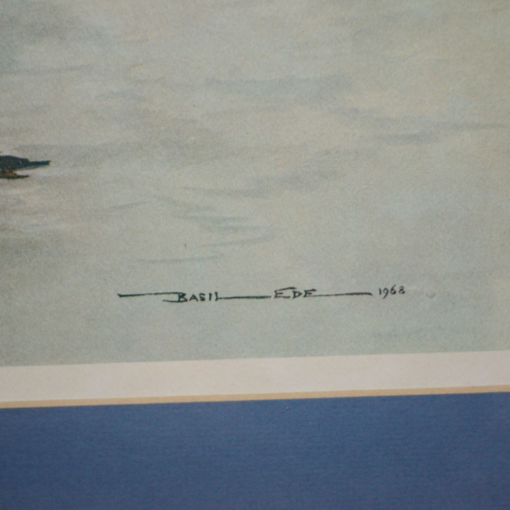 Framed Basil Ede Lithograph "Blue Jays in Winter"