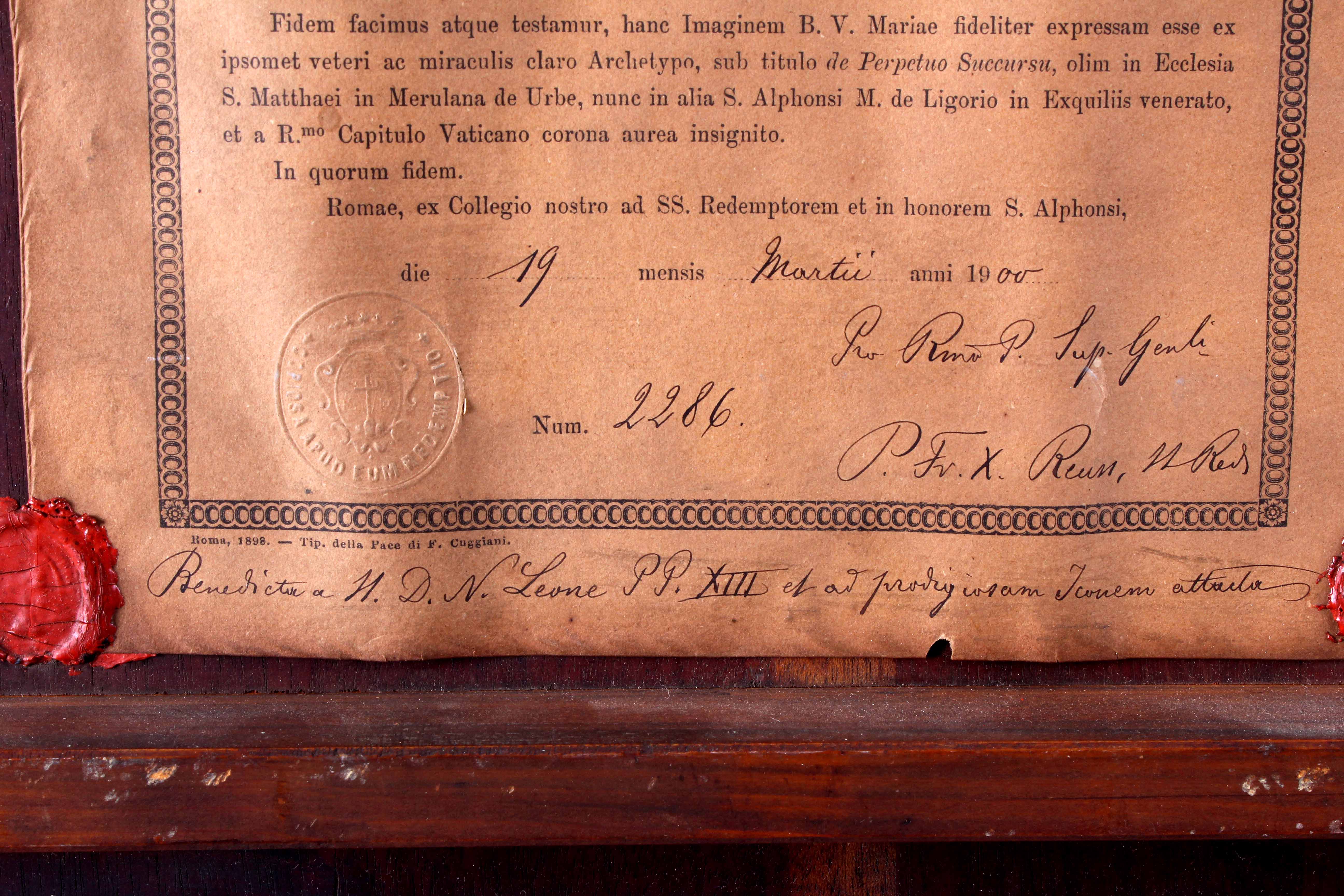 Antique "Our Mother of Perpetual Help" Tempera Icon