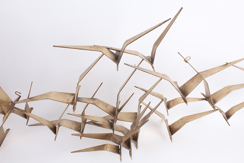 Curtis Jere Brass Flock of Birds Sculpture