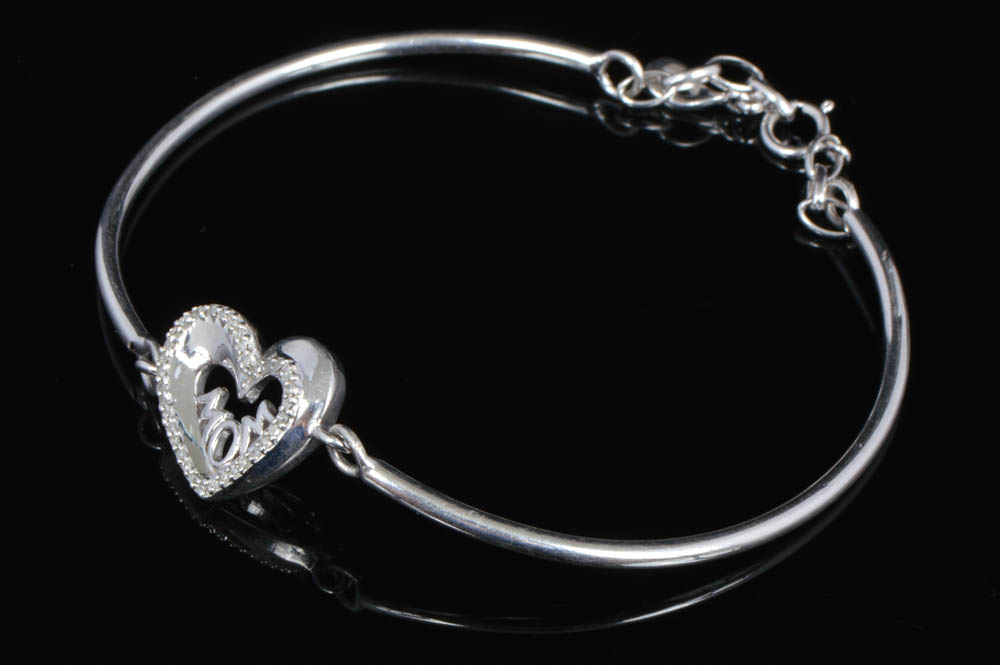 Sterling Silver "MOM" Bracelet