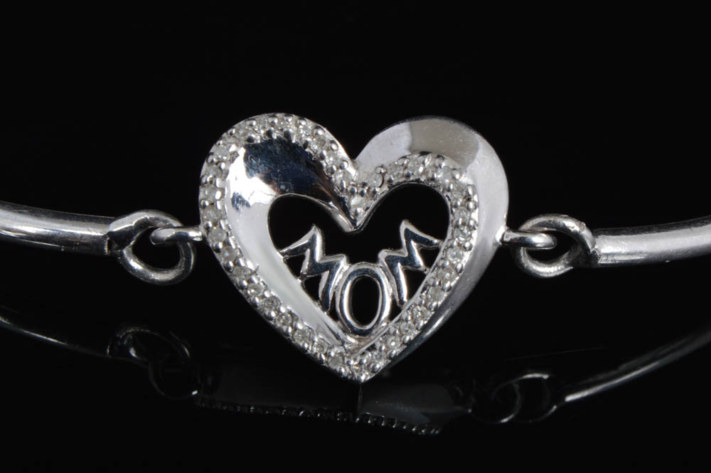Sterling Silver "MOM" Bracelet