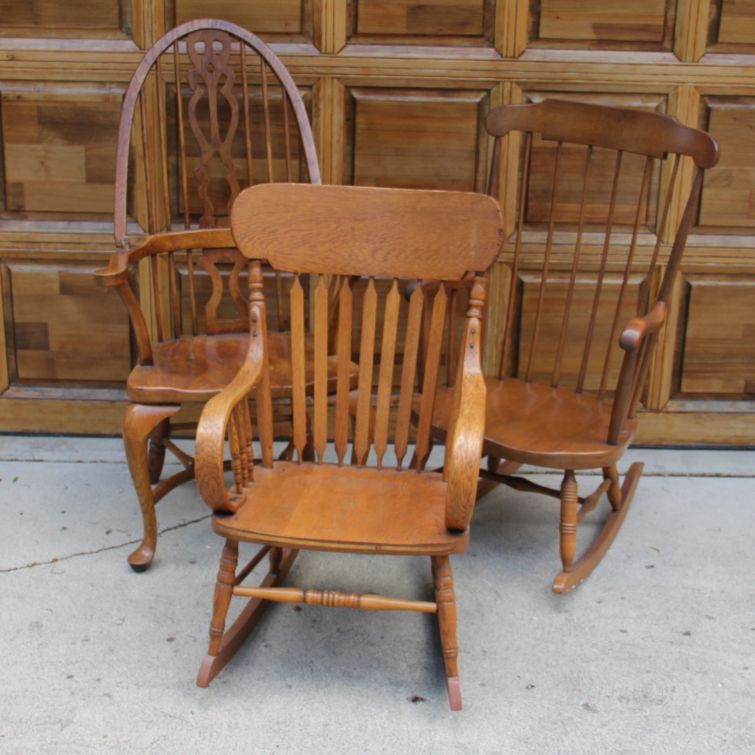 Collection of Vintage Windsor and Rocking Chairs