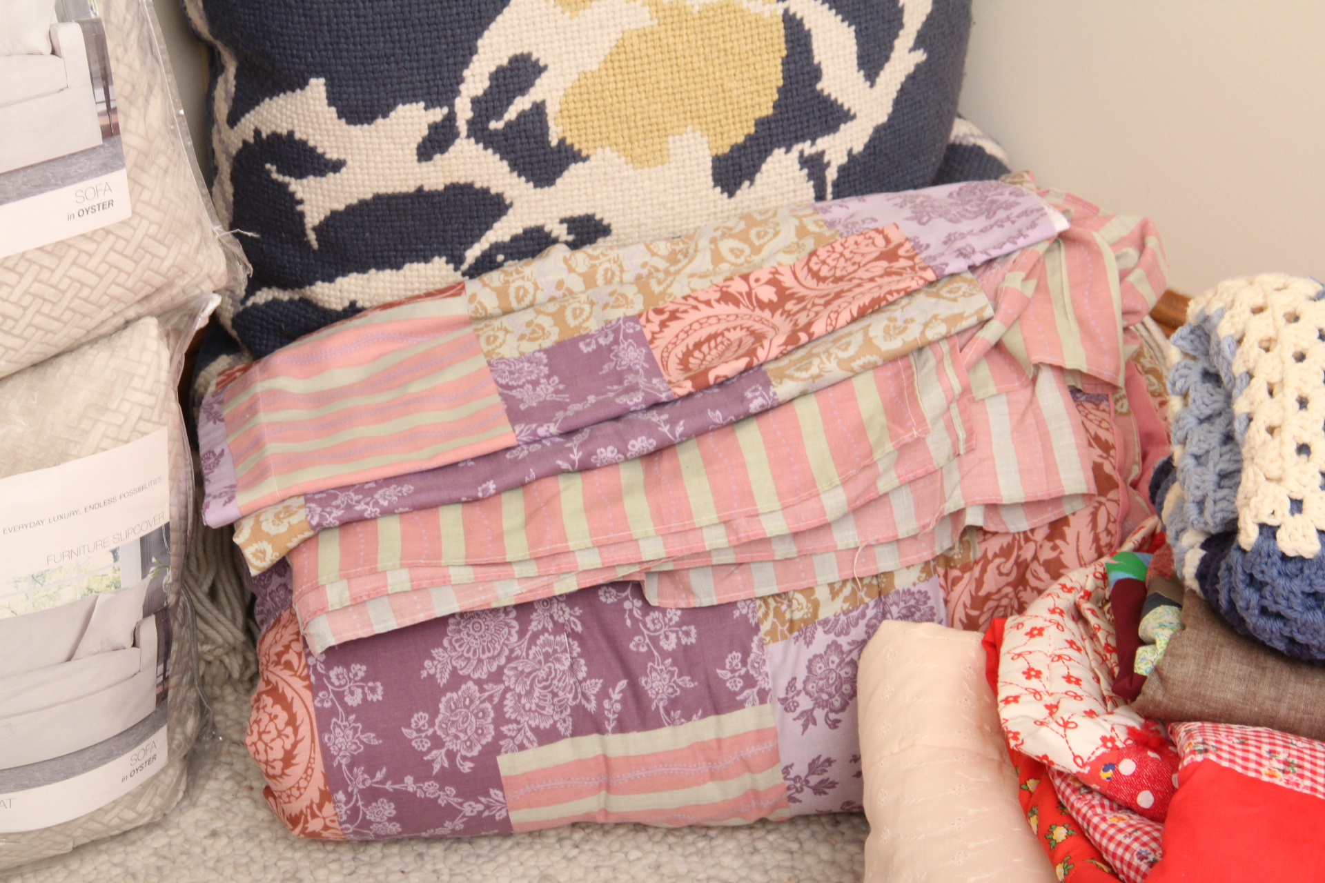 New Slip Covers, King and Vintage Bedding and More