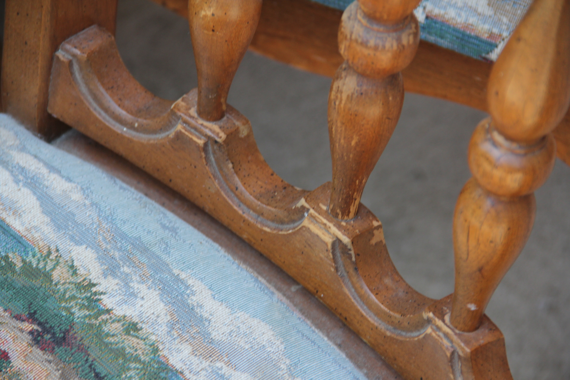 Vintage Spanish Revival Spindle Back Dining Chairs