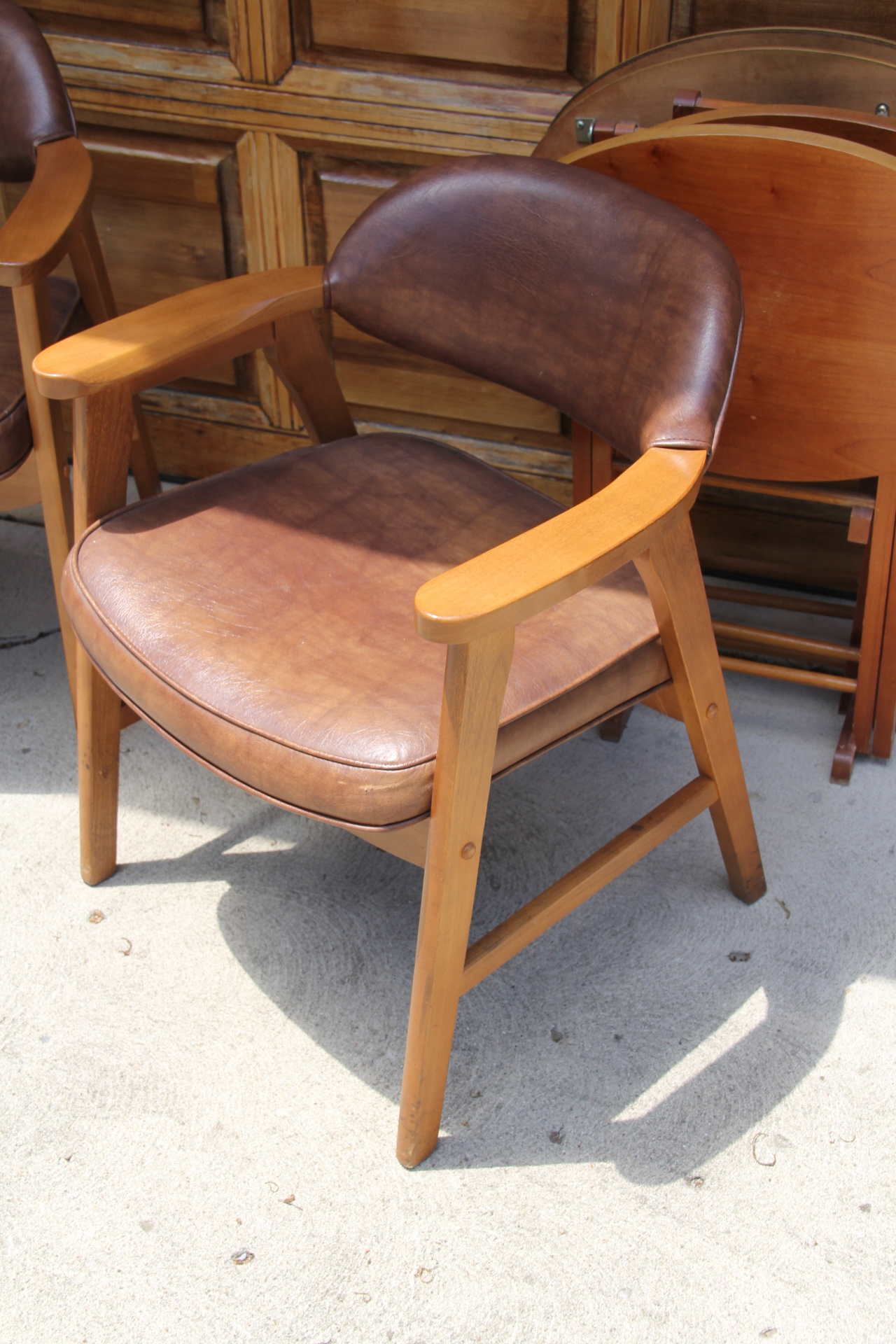 Vintage Maple Armchairs and Folding Trays