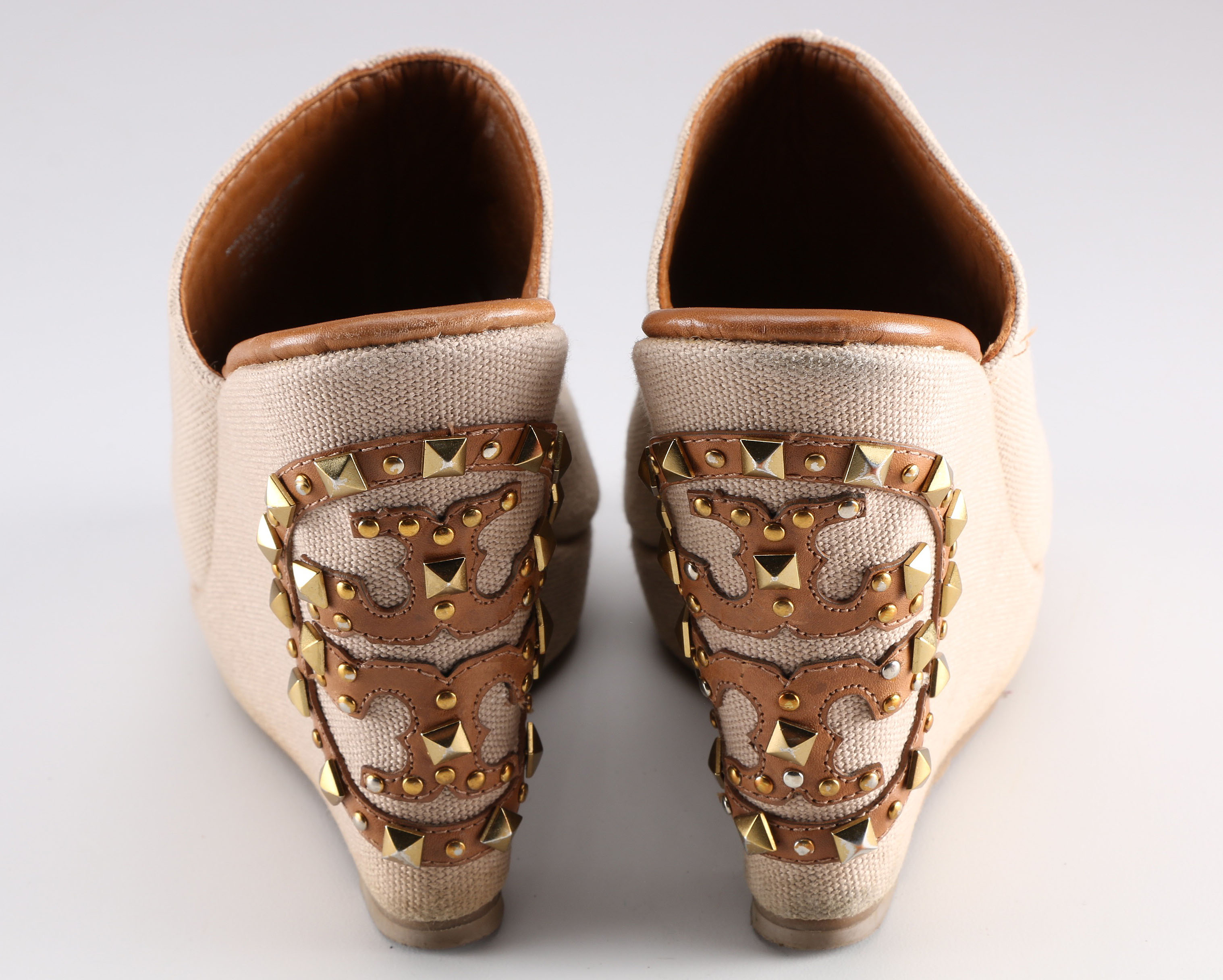 Tory Burch Khaki Meredith Canvas Wedge