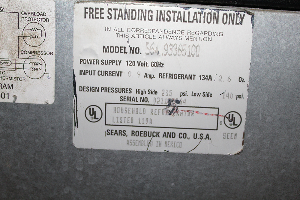 Kenmore Black Miniature Household Refrigerator