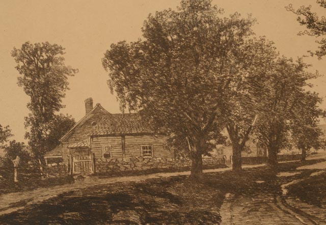 Ernest C. Rost Antique Drypoint Etching "The Old Elm Road"