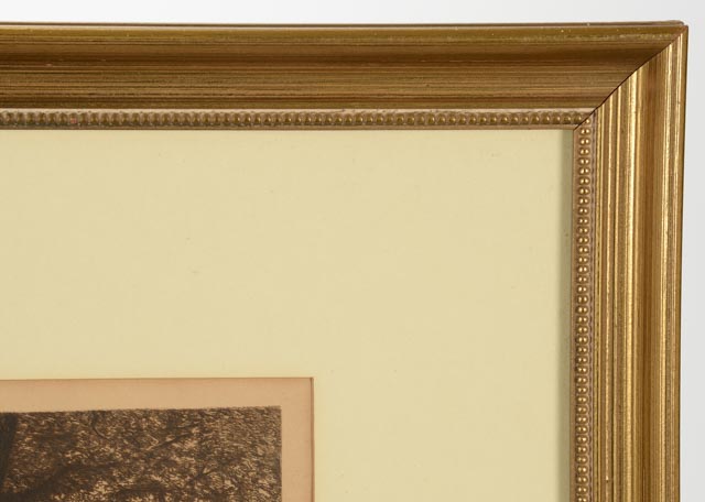 Ernest C. Rost Antique Drypoint Etching "The Old Elm Road"