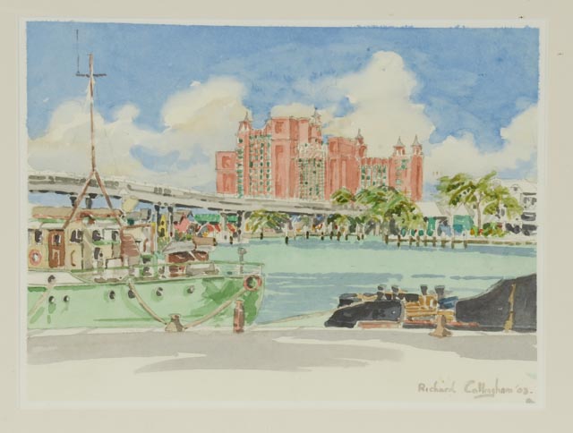 Richard Callingham Watercolor of Atlantis Paradise Island Resort