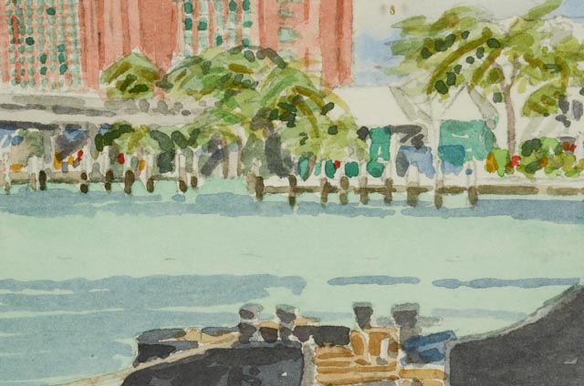 Richard Callingham Watercolor of Atlantis Paradise Island Resort