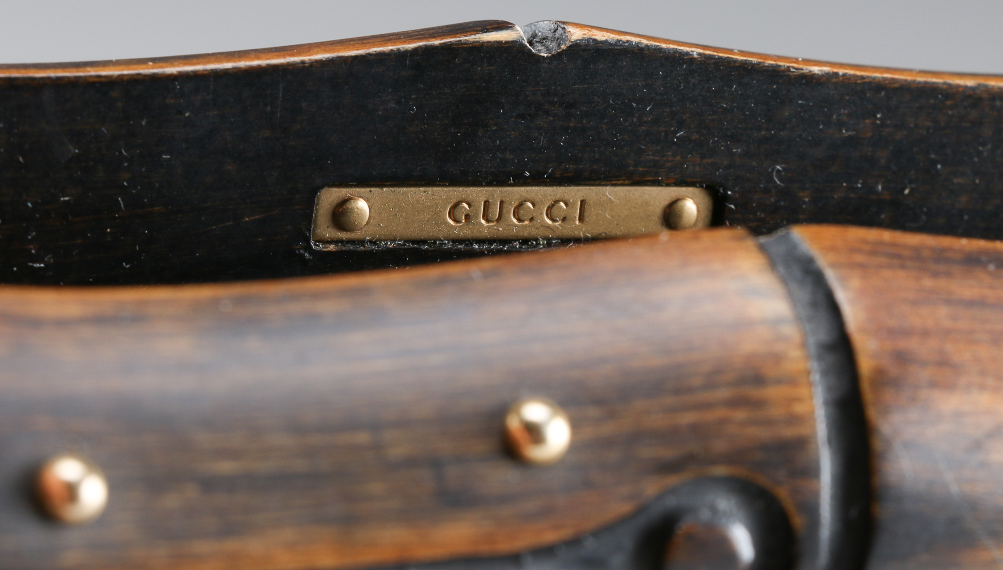 Gucci Black Calf Hair and Leather Handbag