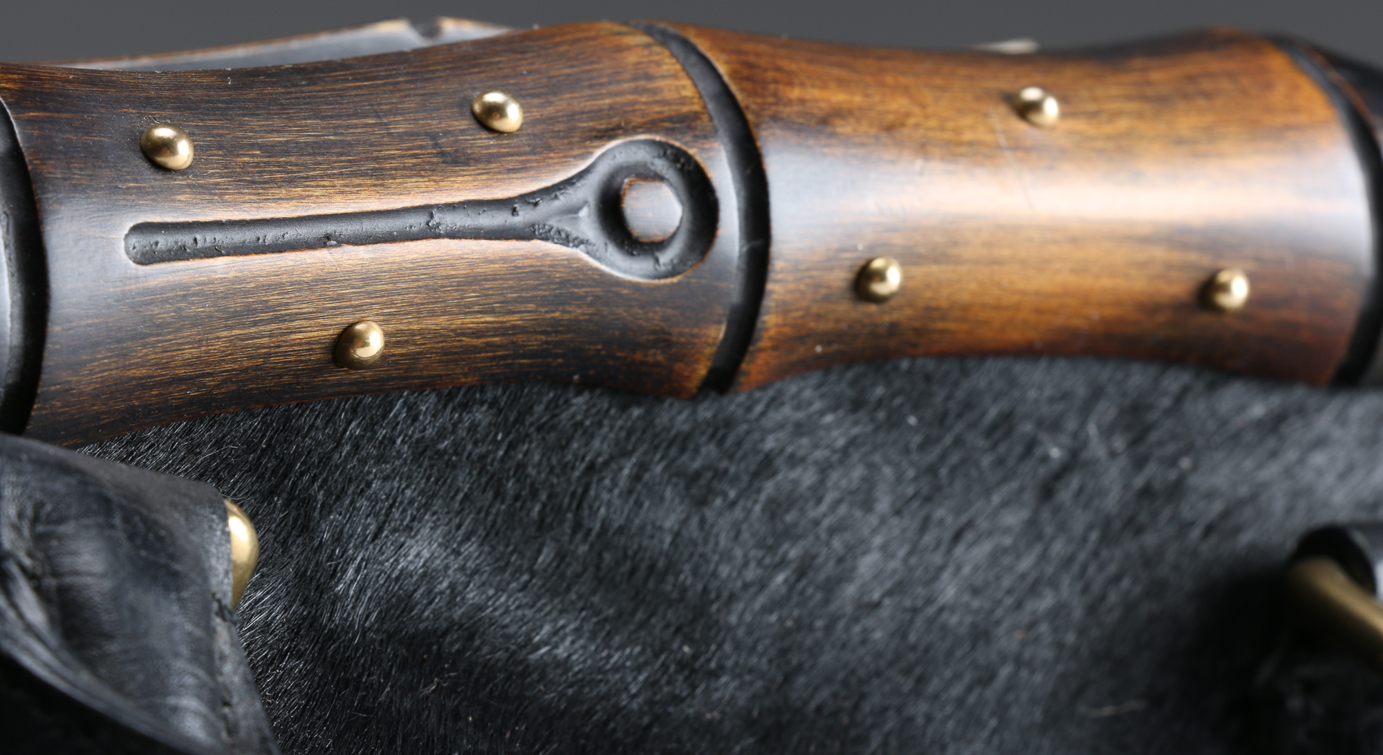 Gucci Black Calf Hair and Leather Handbag