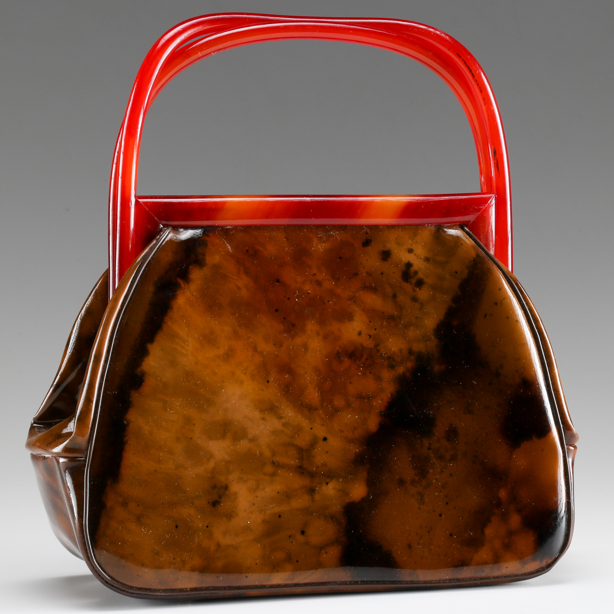 Vintage 1960s Etra Bakelite and Tortoiseshell Print Patent Bag