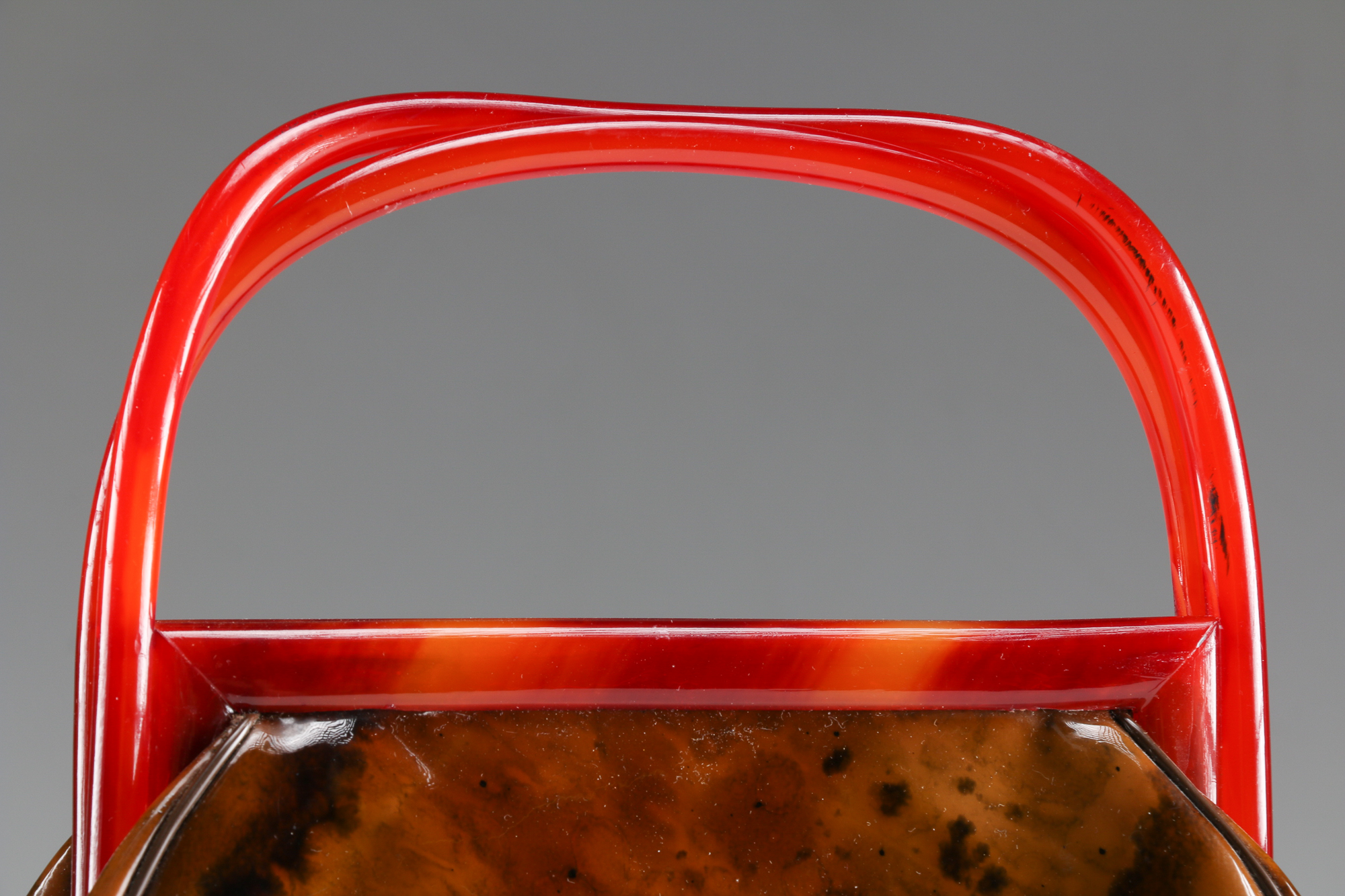 Vintage 1960s Etra Bakelite and Tortoiseshell Print Patent Bag