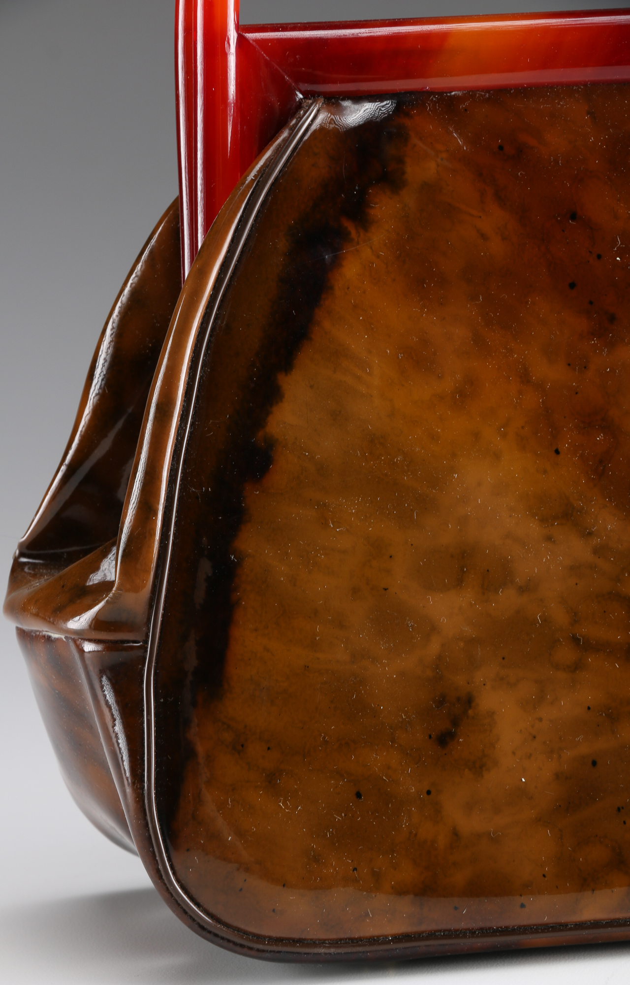 Vintage 1960s Etra Bakelite and Tortoiseshell Print Patent Bag