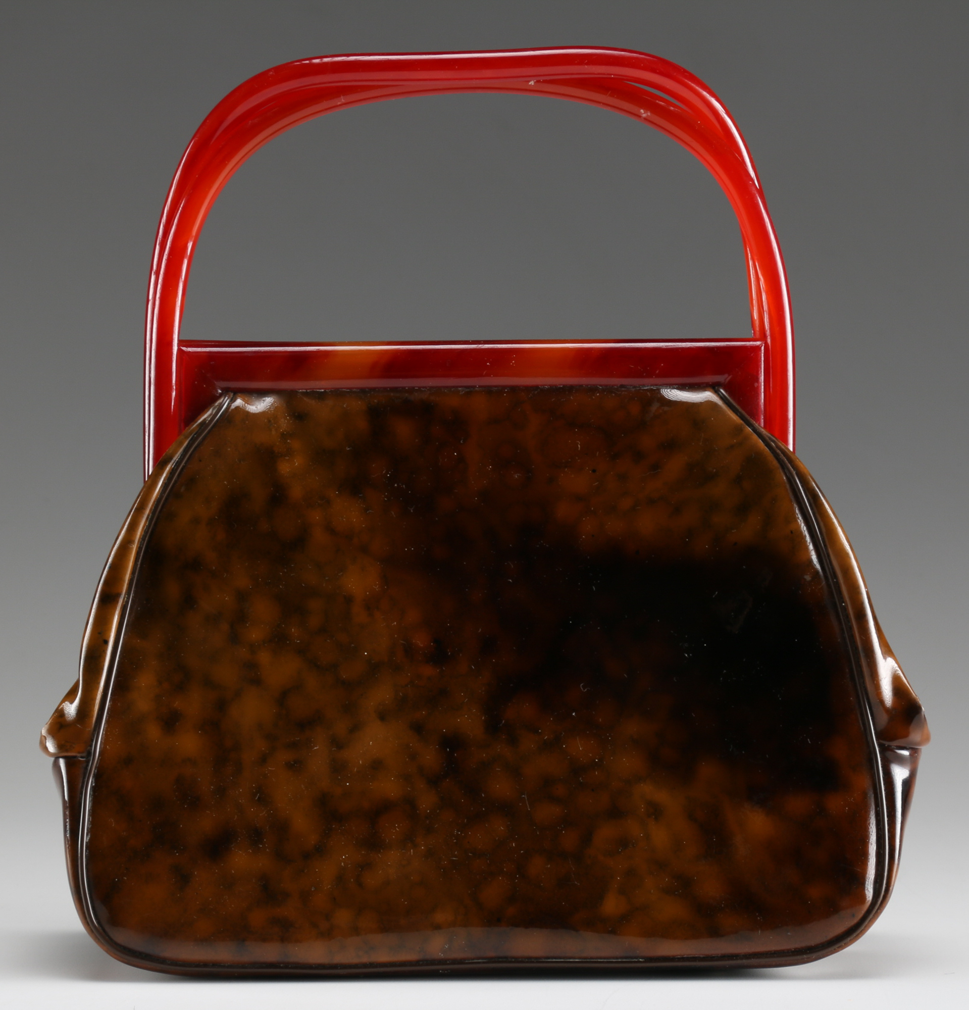 Vintage 1960s Etra Bakelite and Tortoiseshell Print Patent Bag