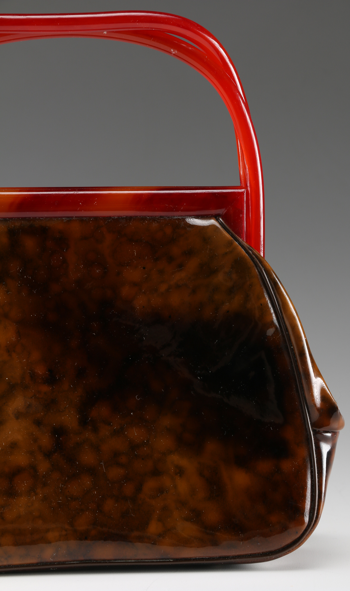 Vintage 1960s Etra Bakelite and Tortoiseshell Print Patent Bag