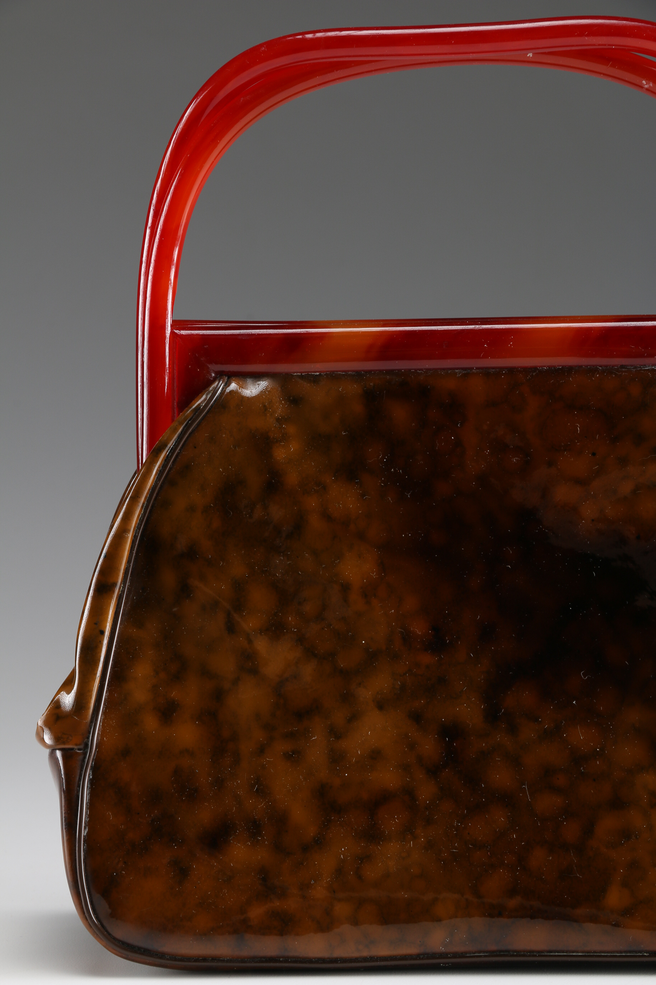 Vintage 1960s Etra Bakelite and Tortoiseshell Print Patent Bag