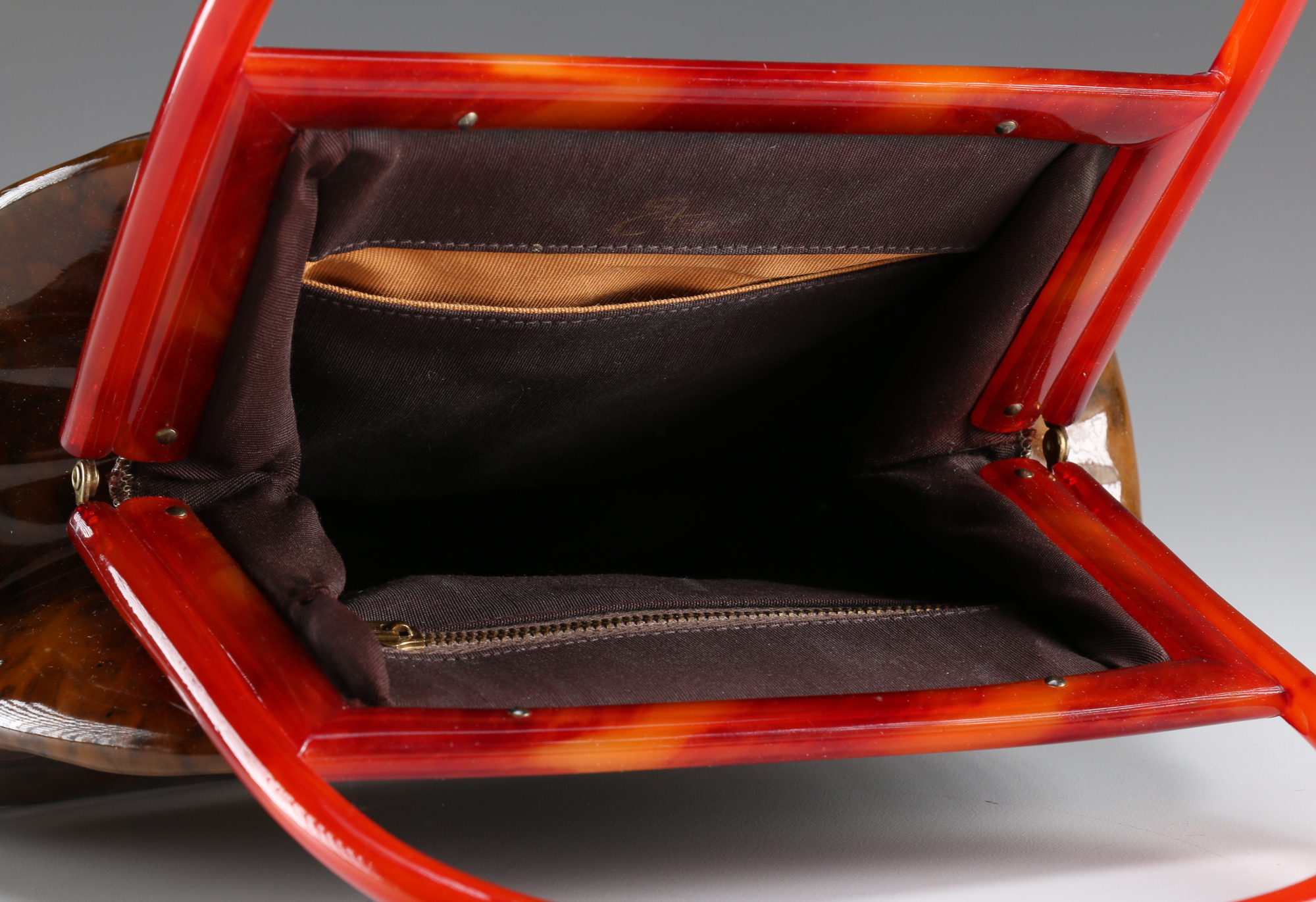 Vintage 1960s Etra Bakelite and Tortoiseshell Print Patent Bag