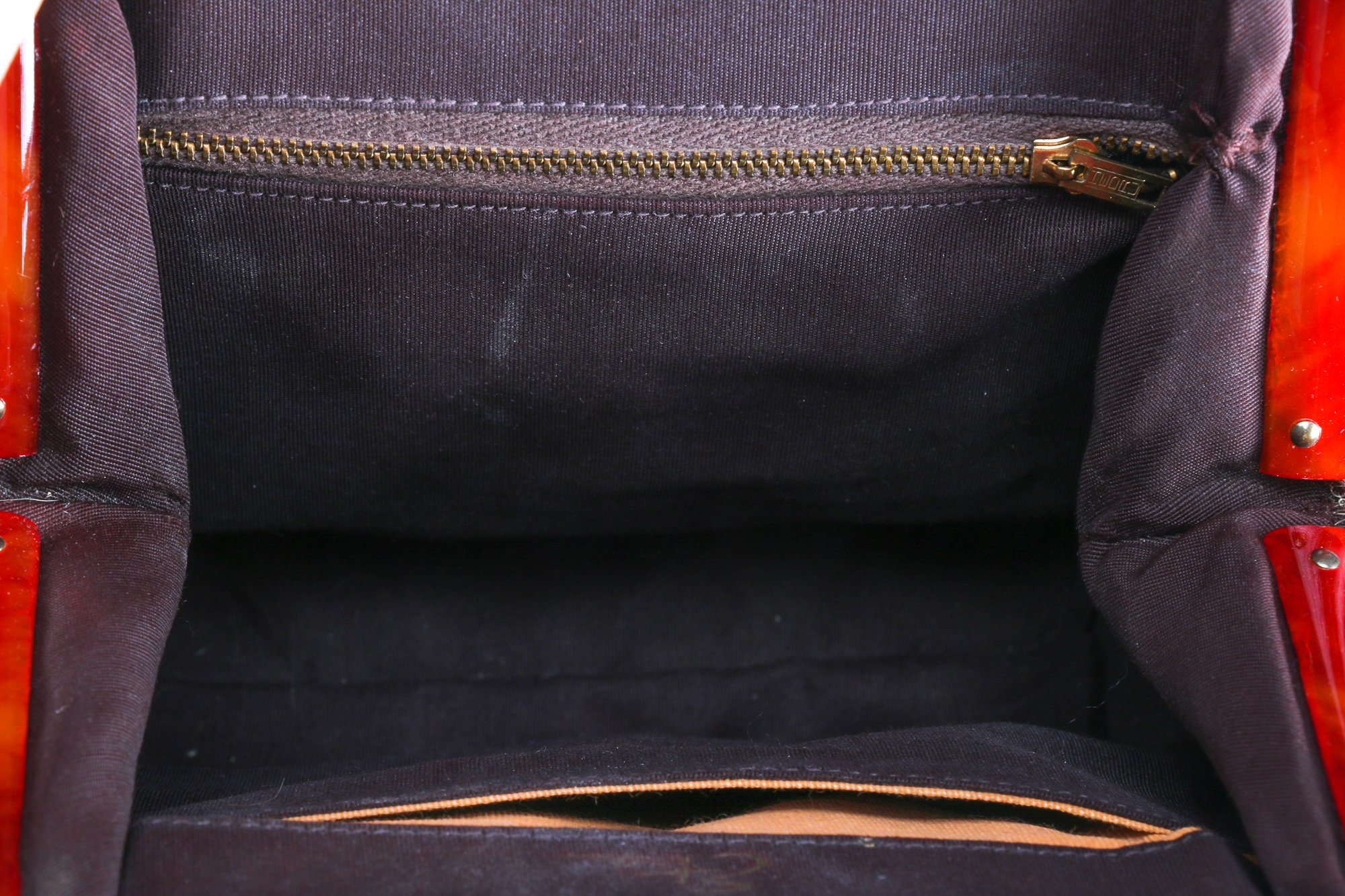 Vintage 1960s Etra Bakelite and Tortoiseshell Print Patent Bag