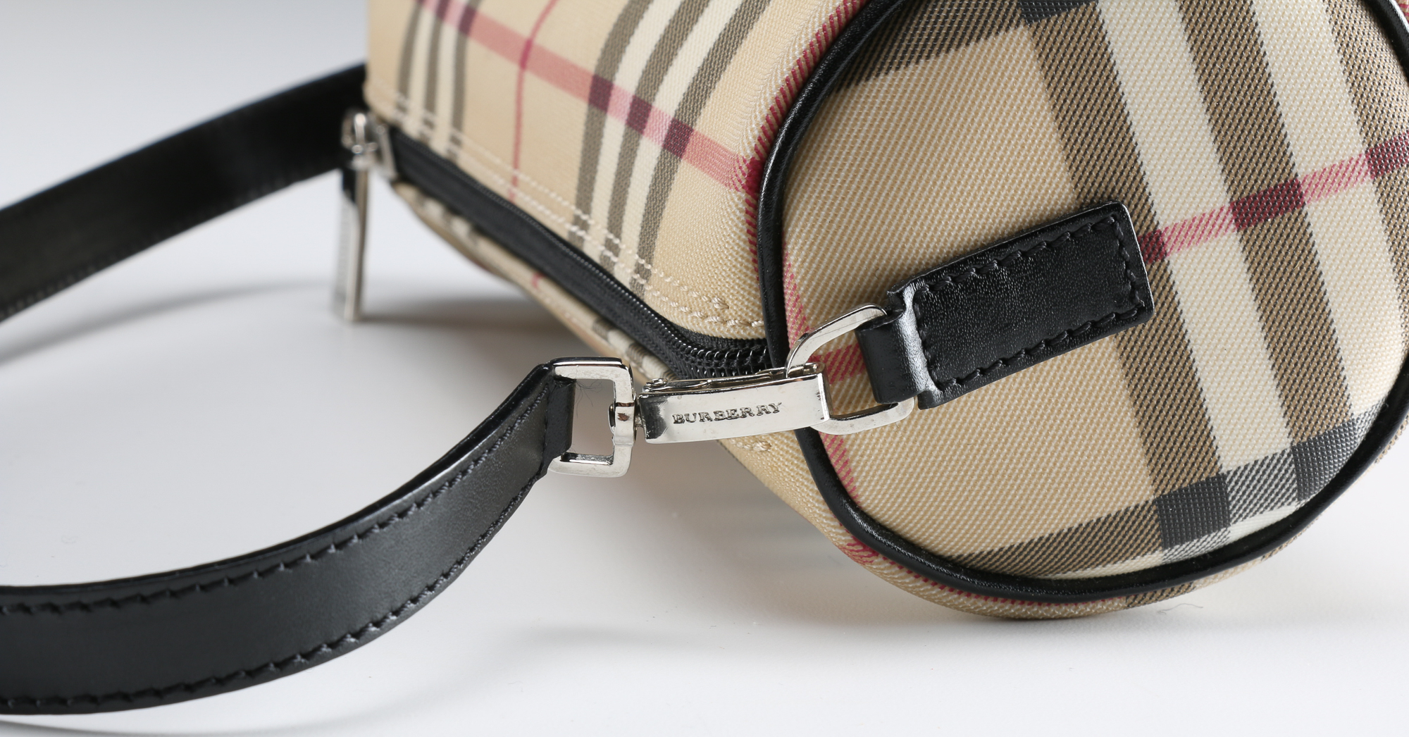 Black Brown And Red Burberry Baguette Bag