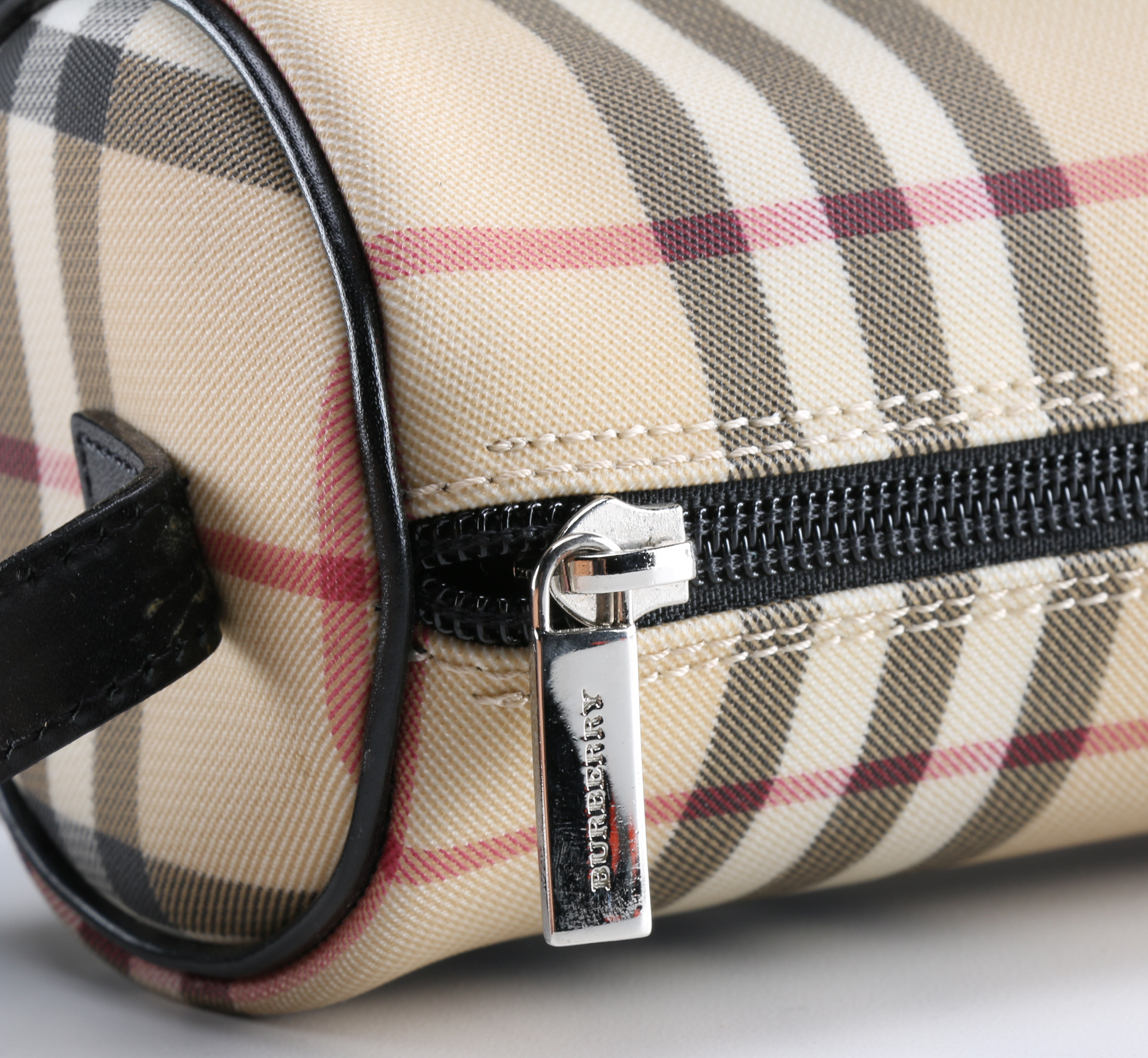 Black Brown And Red Burberry Baguette Bag