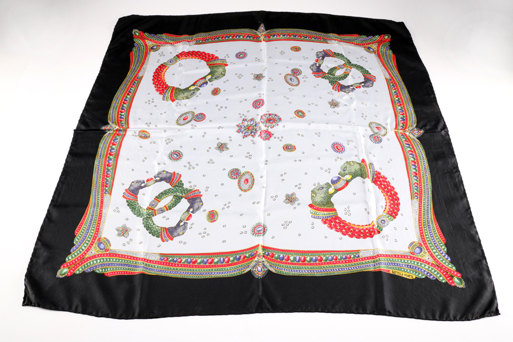 Bottega Veneta Jewelry Print Silk Scarf