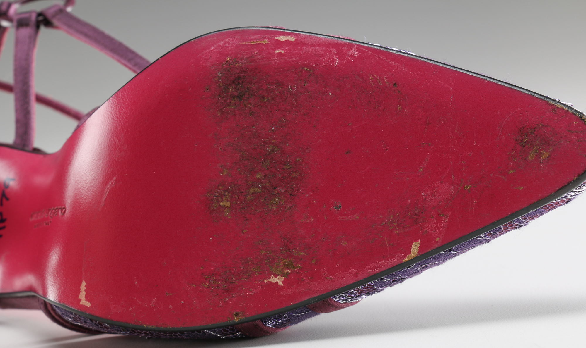 Pair of Emanuel Ungaro Burgundy Satin Pumps