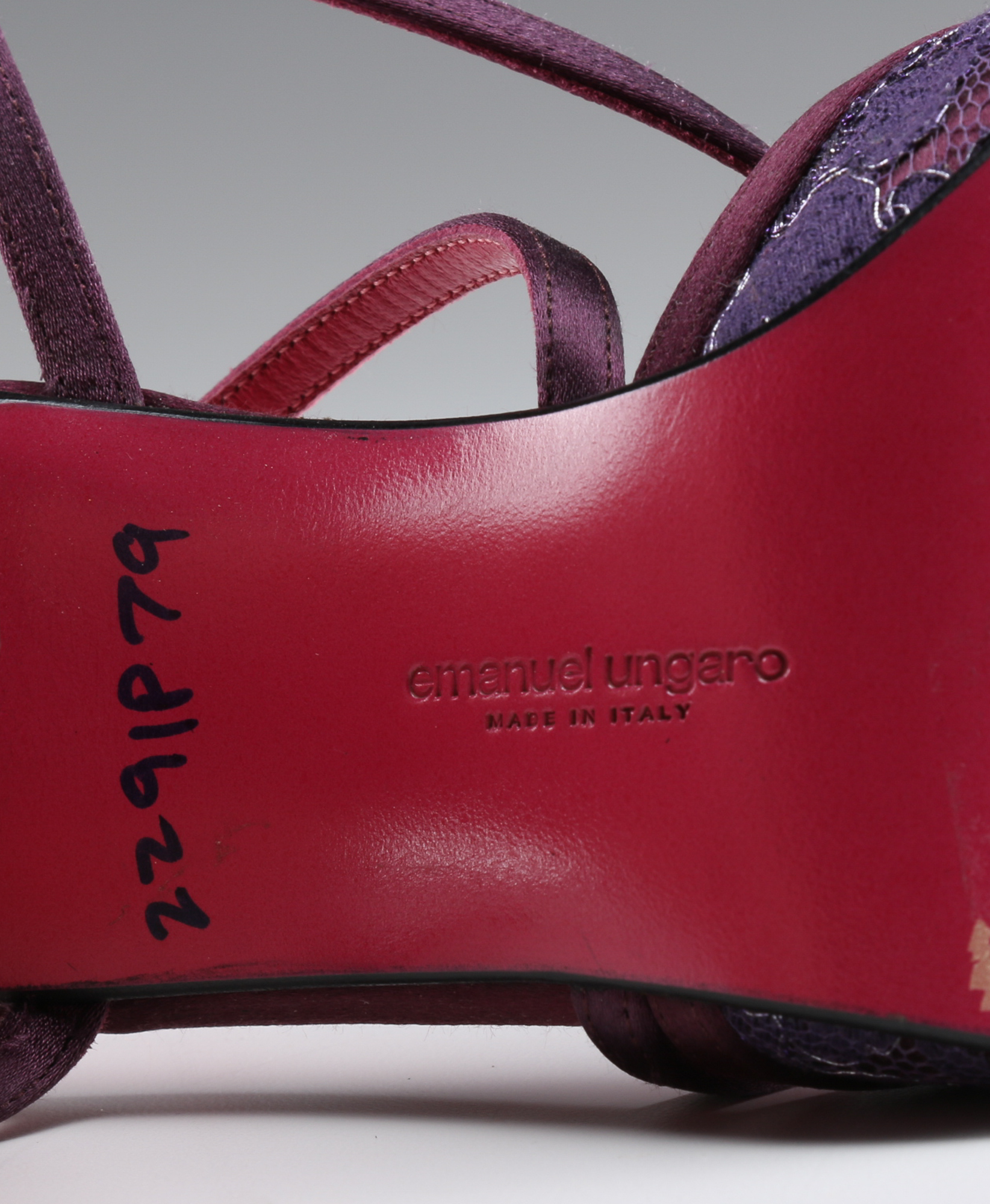 Pair of Emanuel Ungaro Burgundy Satin Pumps