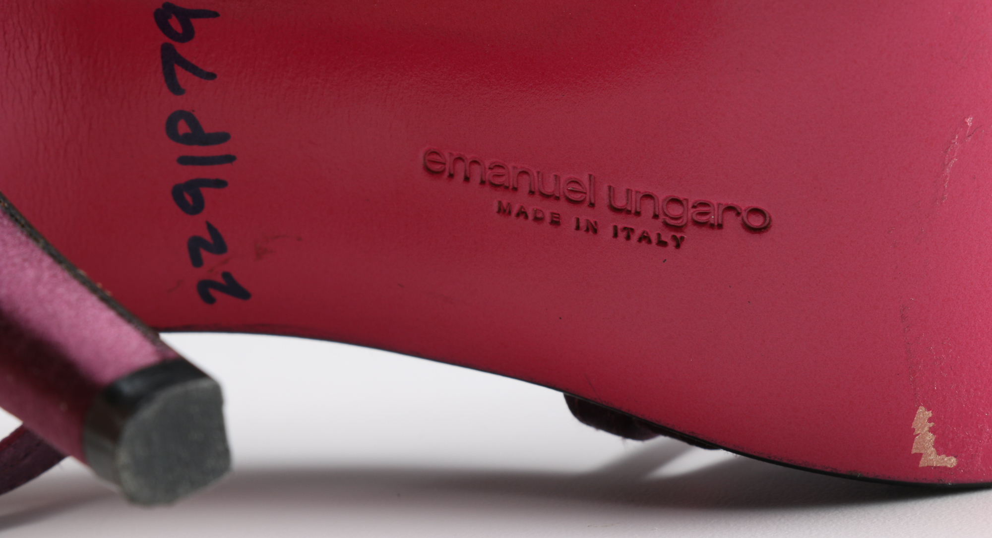 Pair of Emanuel Ungaro Burgundy Satin Pumps