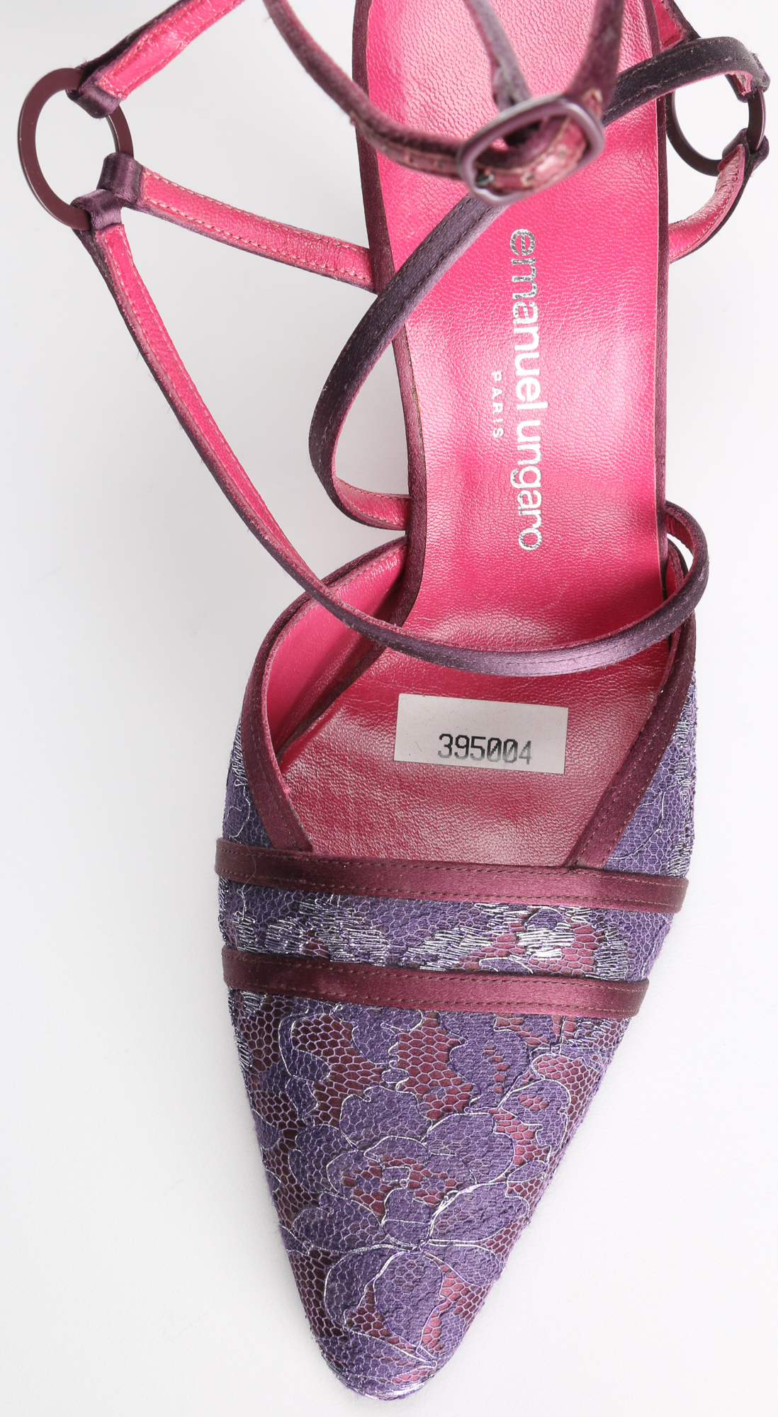 Pair of Emanuel Ungaro Burgundy Satin Pumps