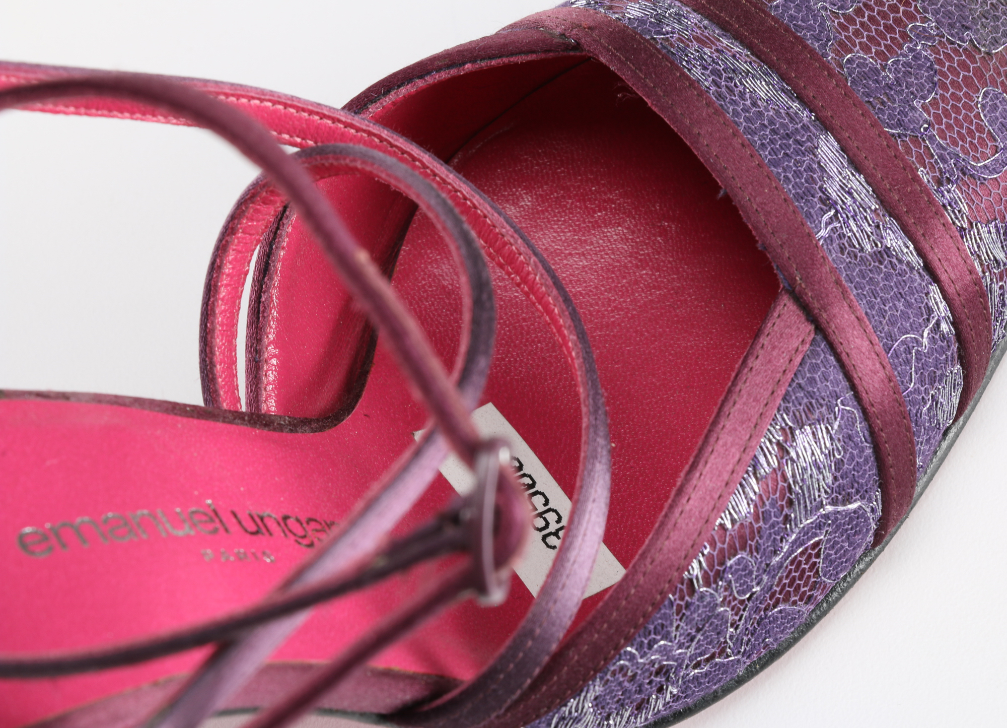 Pair of Emanuel Ungaro Burgundy Satin Pumps