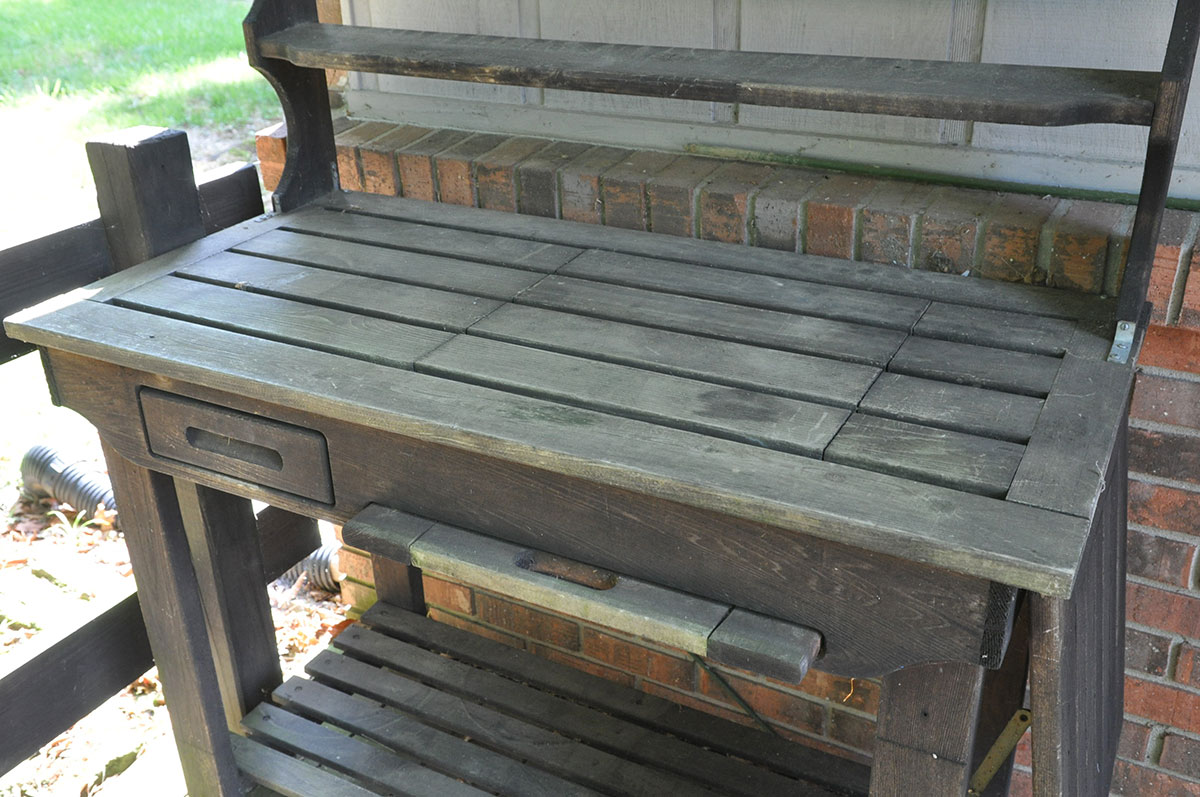 Wooden Garden Potting Cart