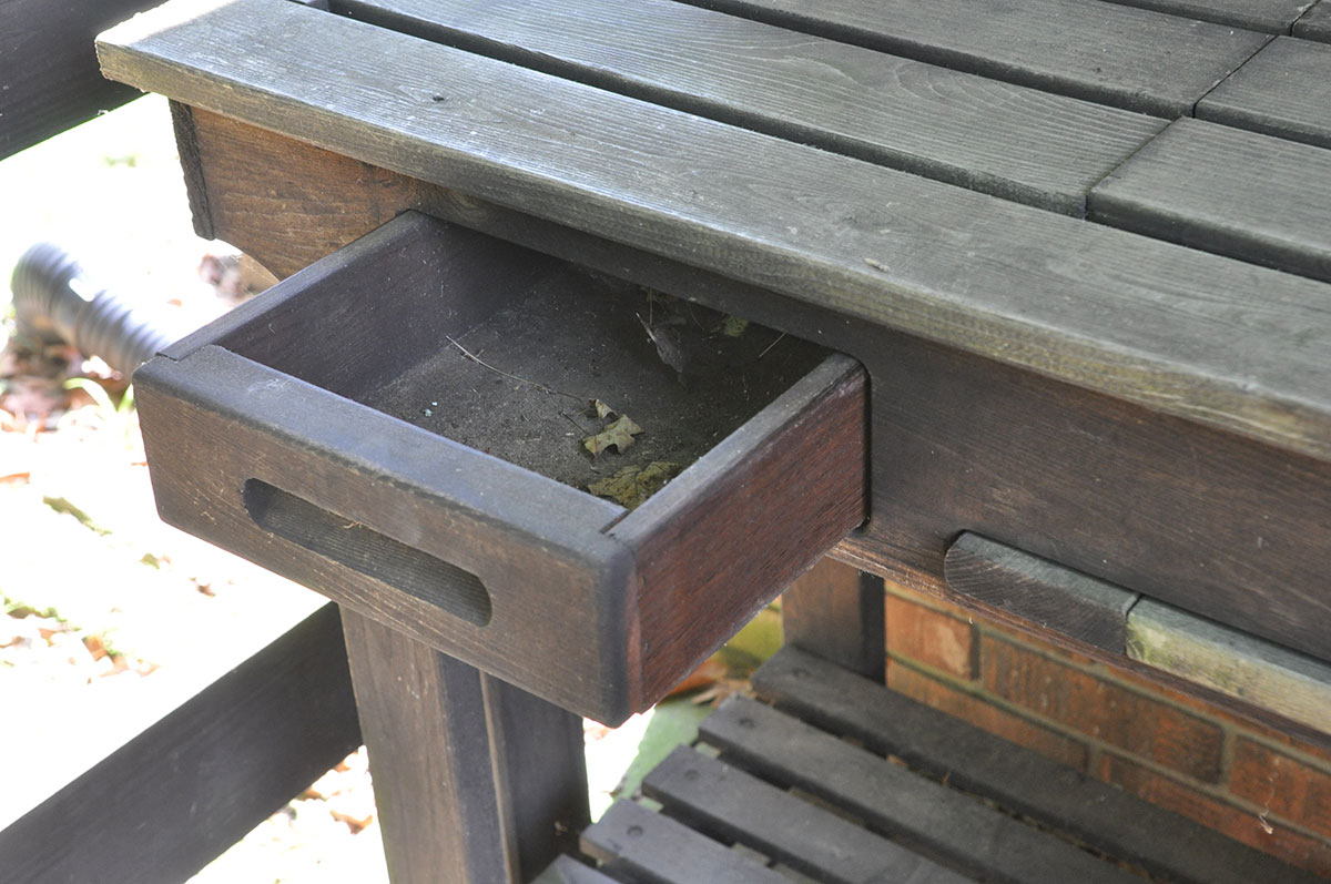 Wooden Garden Potting Cart