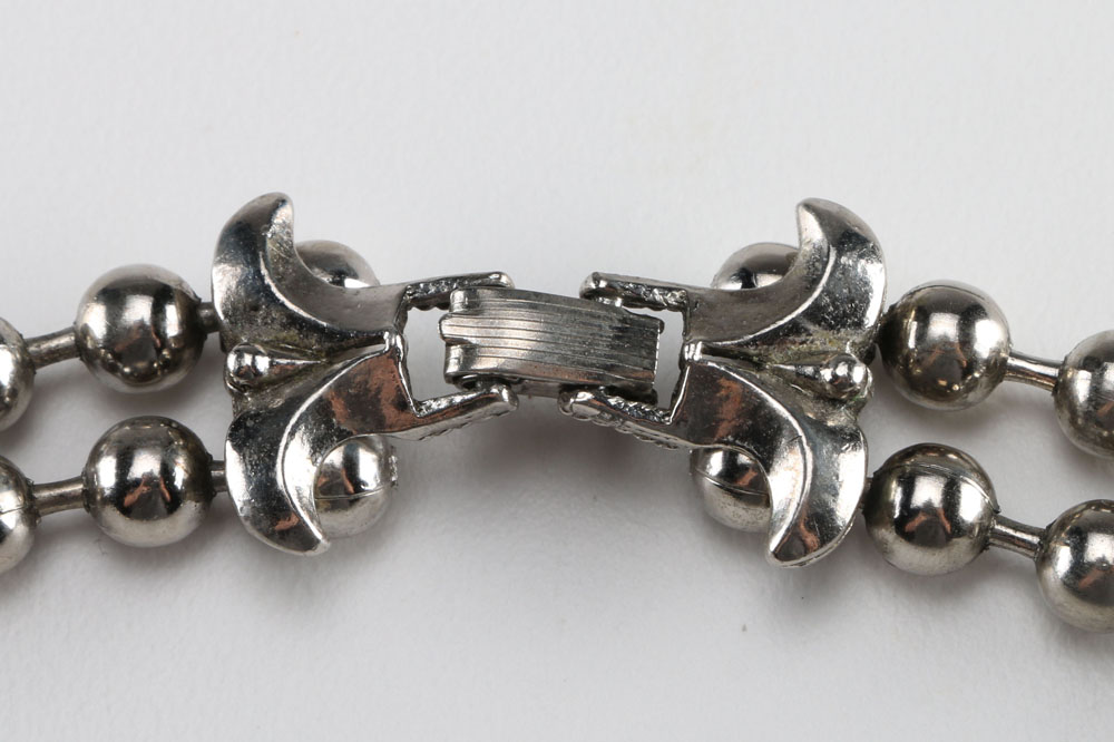 1970s Goldette Silver Tone Squash Blossom Necklace