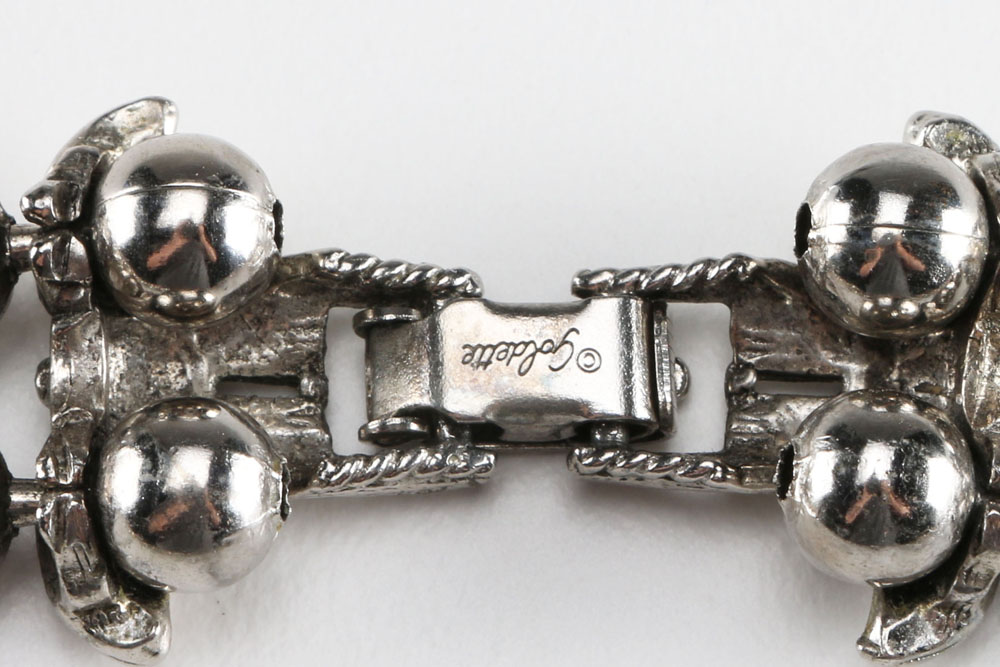 1970s Goldette Silver Tone Squash Blossom Necklace