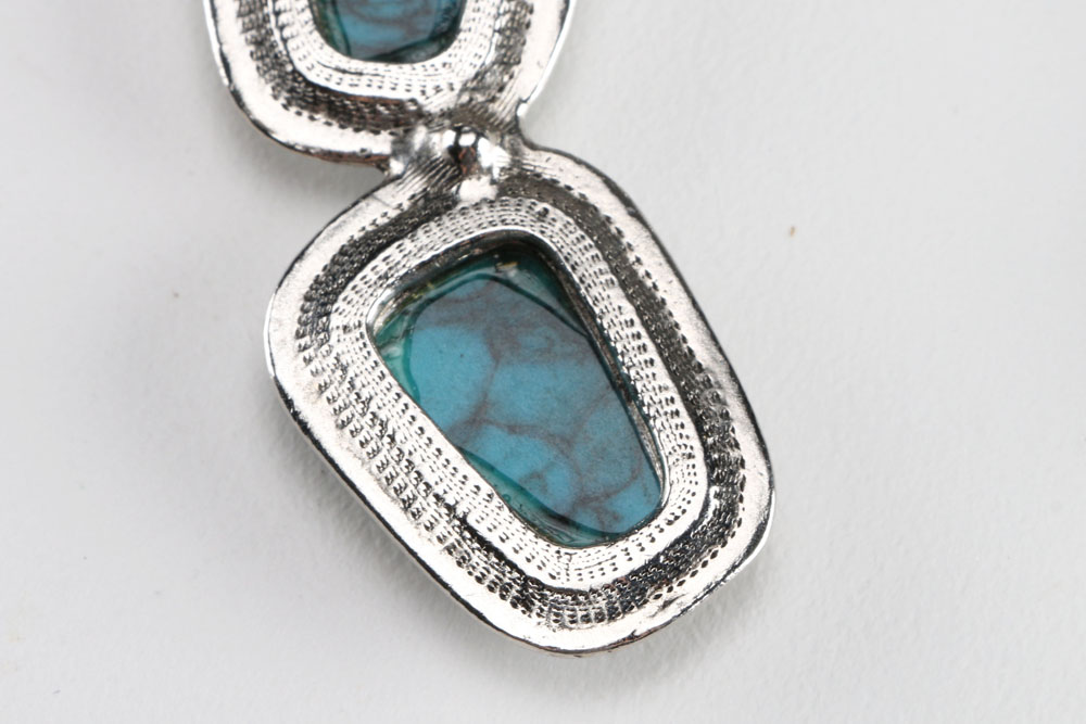 1970s Goldette Silver Tone Squash Blossom Necklace