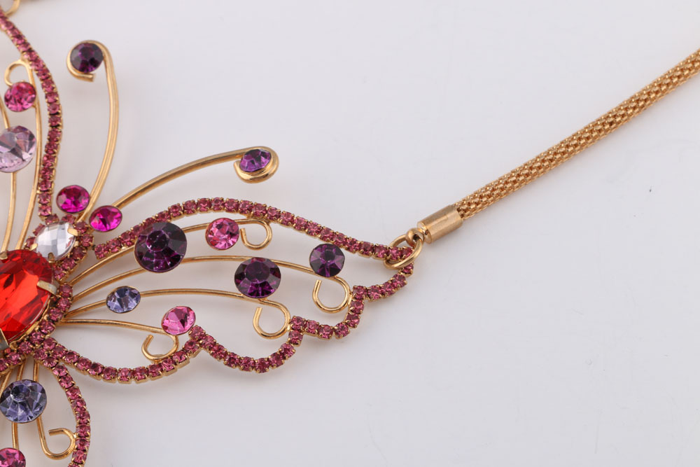 Gold Toned Butterfly Necklace