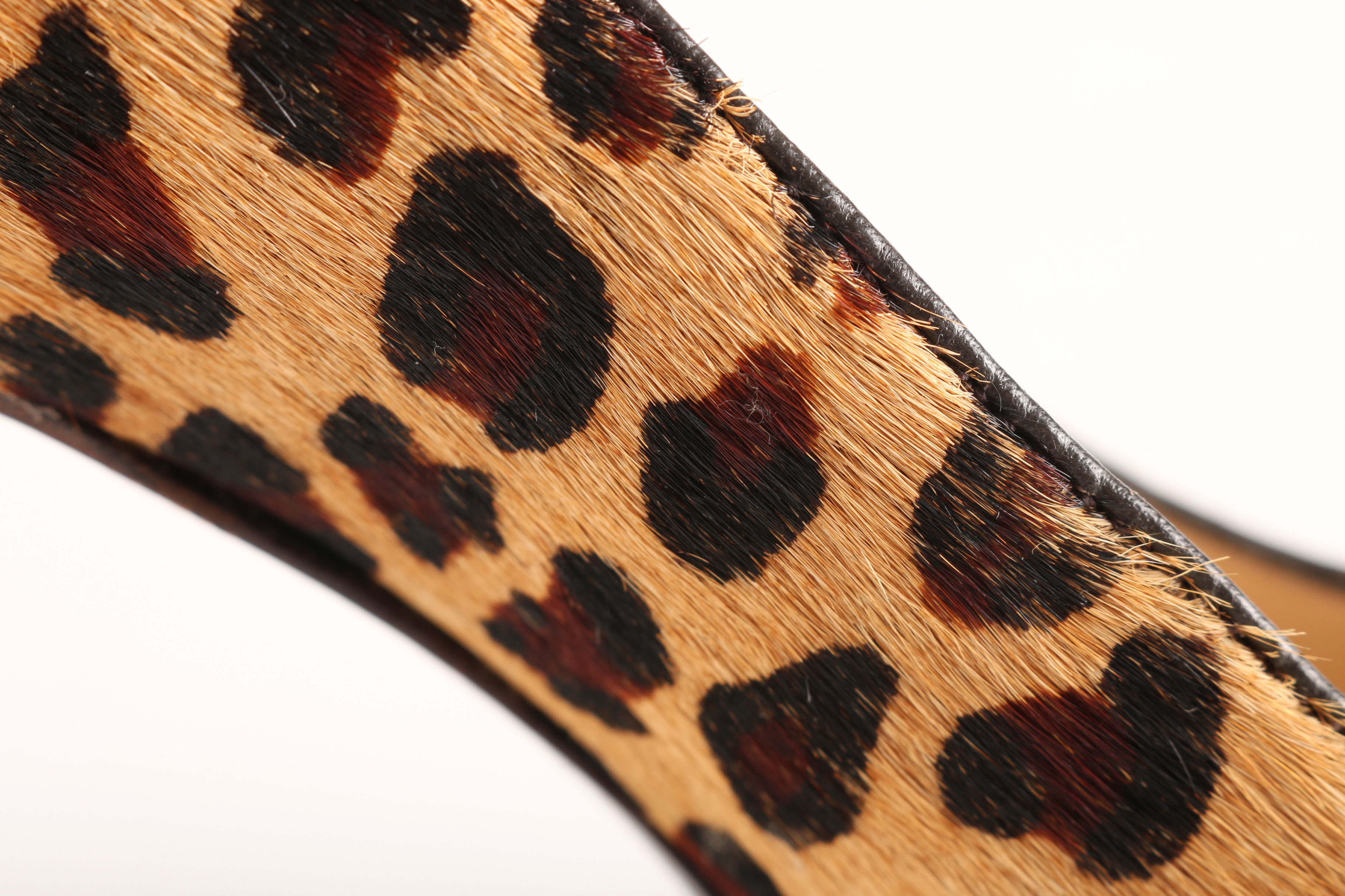 Pair of Cole Haan Leopard Print Calf Hair Pumps