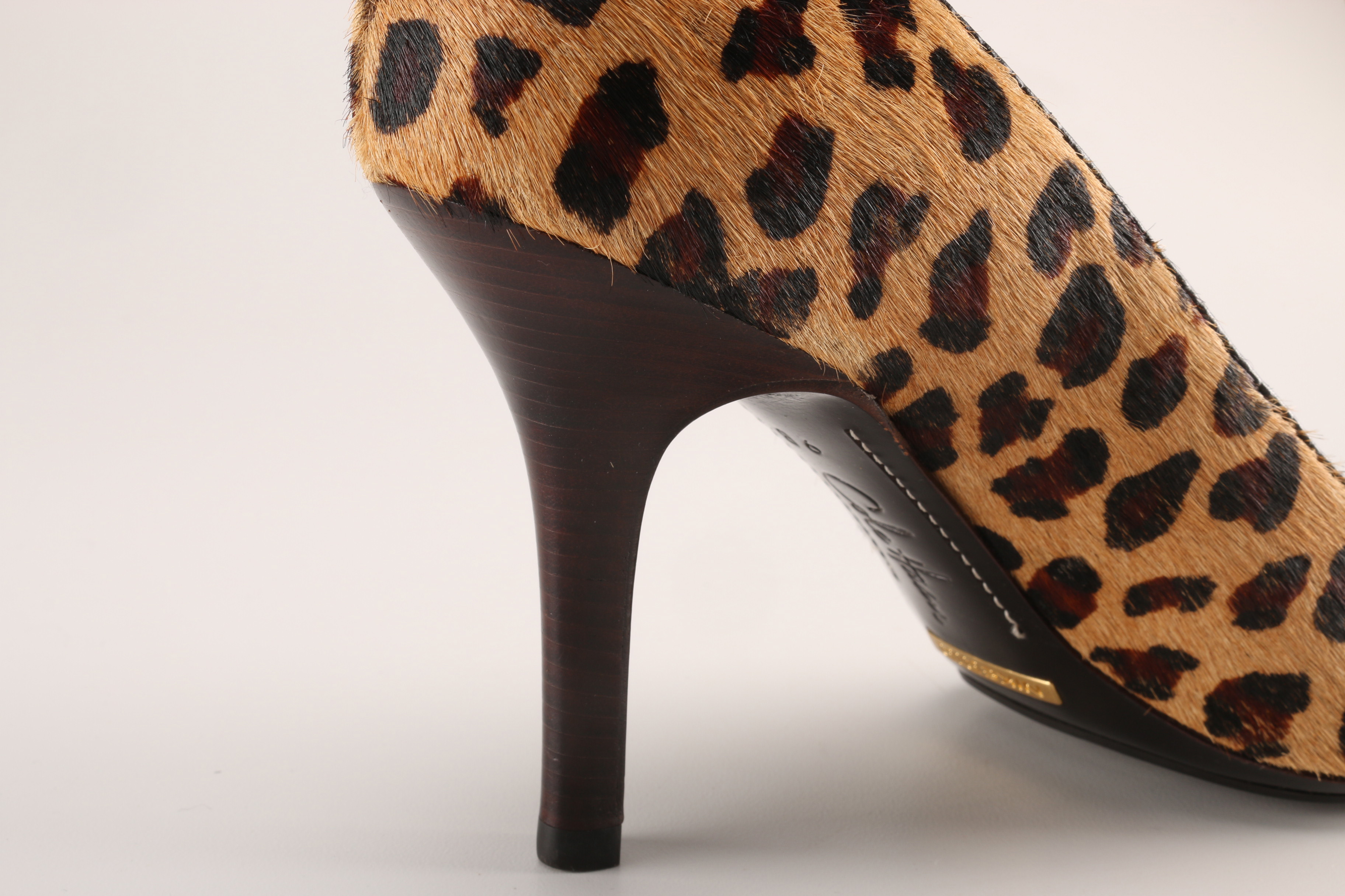 Pair of Cole Haan Leopard Print Calf Hair Pumps
